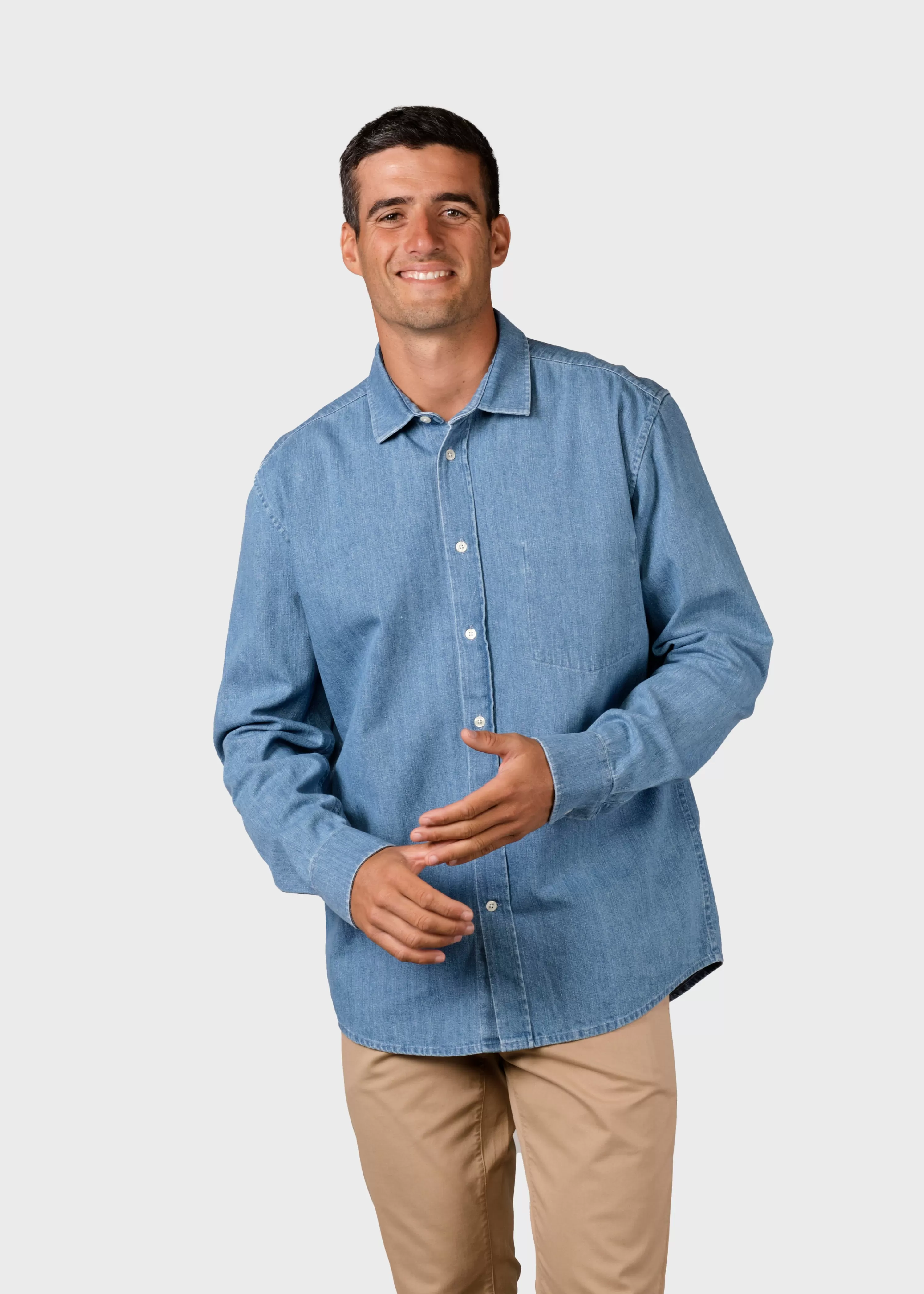 Klitmoller Collective Shirts*Jakob shirt - Light blue stonewash