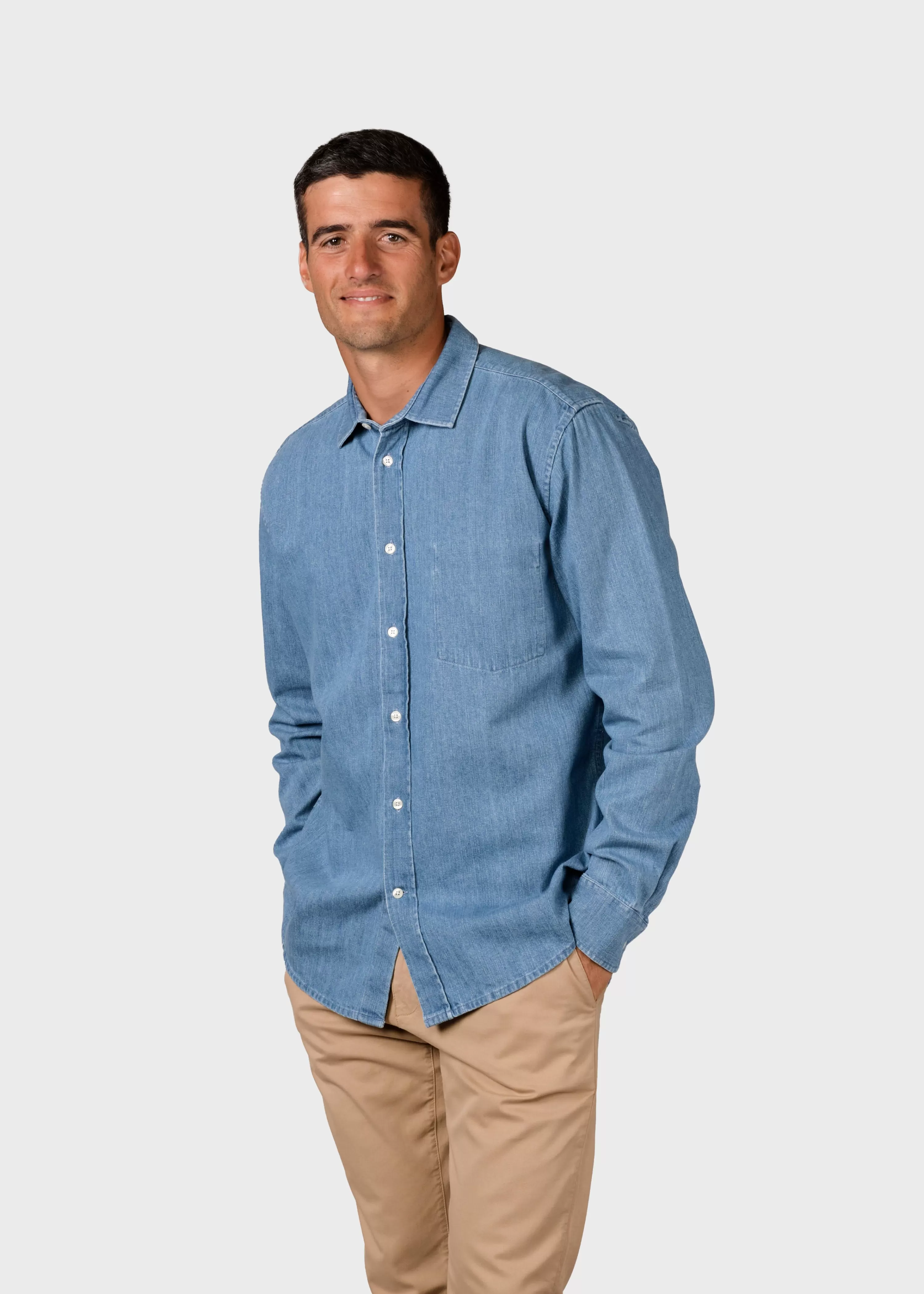 Klitmoller Collective Shirts*Jakob shirt - Light blue stonewash