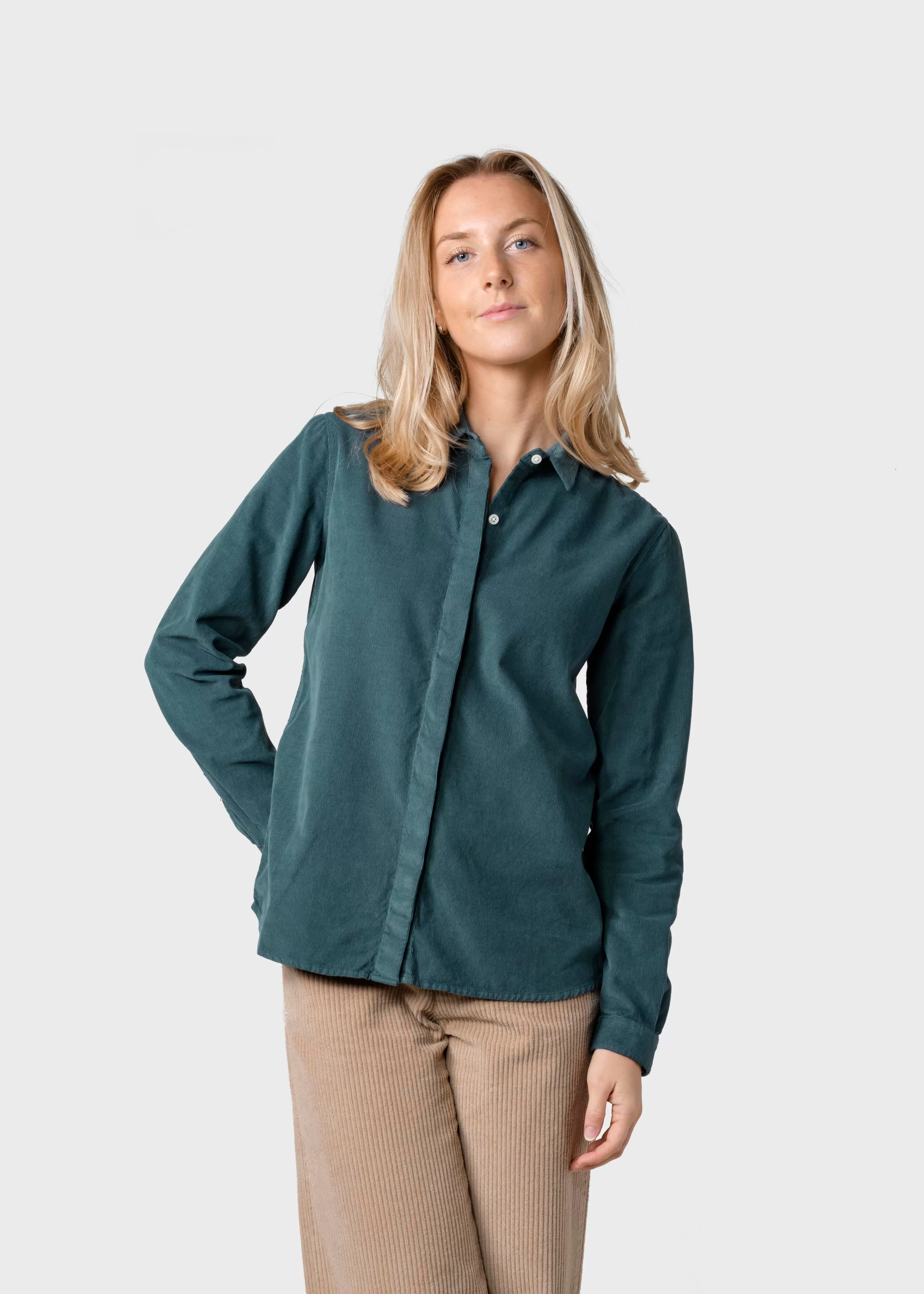 Klitmoller Collective Shirts*Julie corduroy shirt - Moss Green