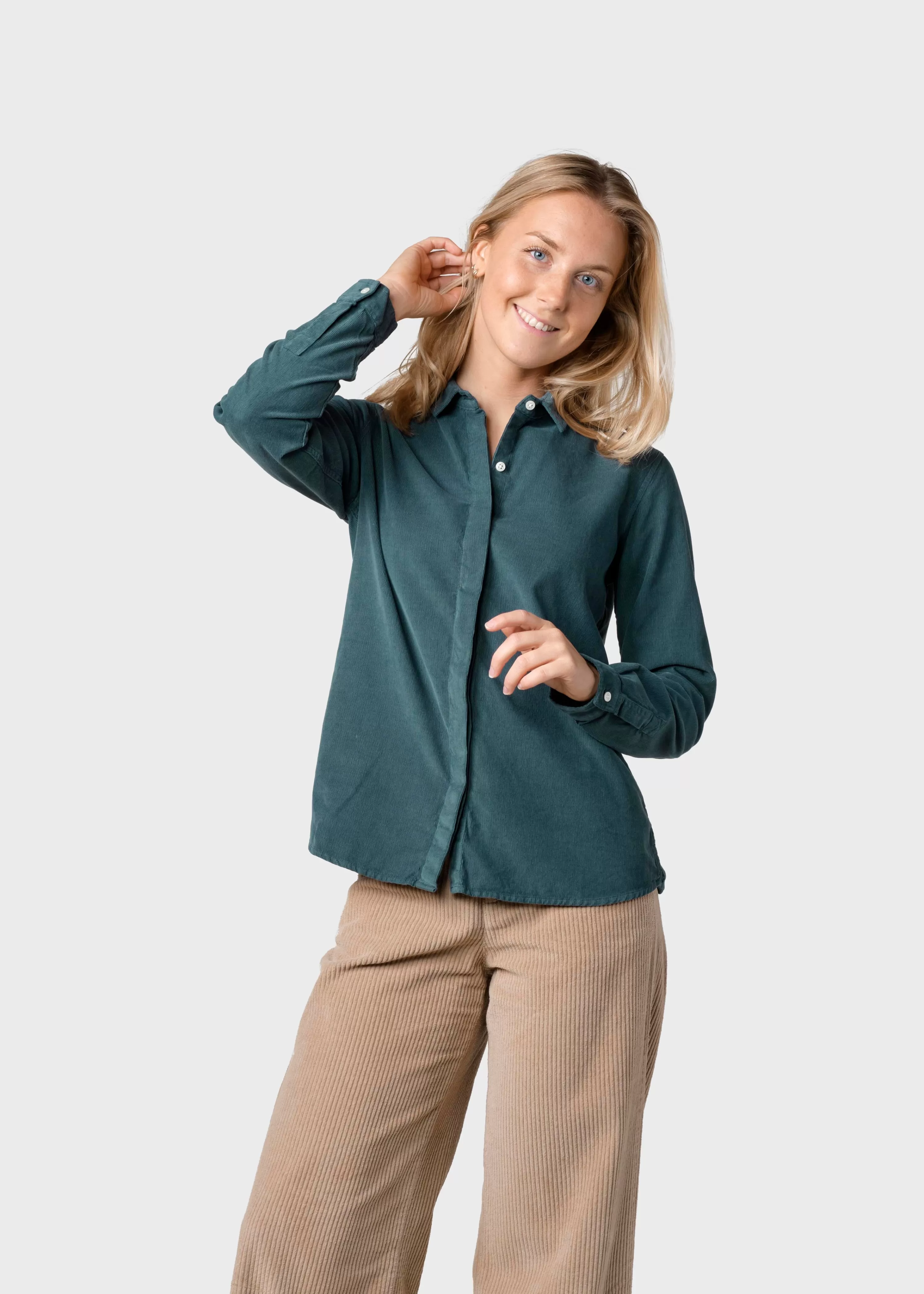 Klitmoller Collective Shirts*Julie corduroy shirt - Moss Green