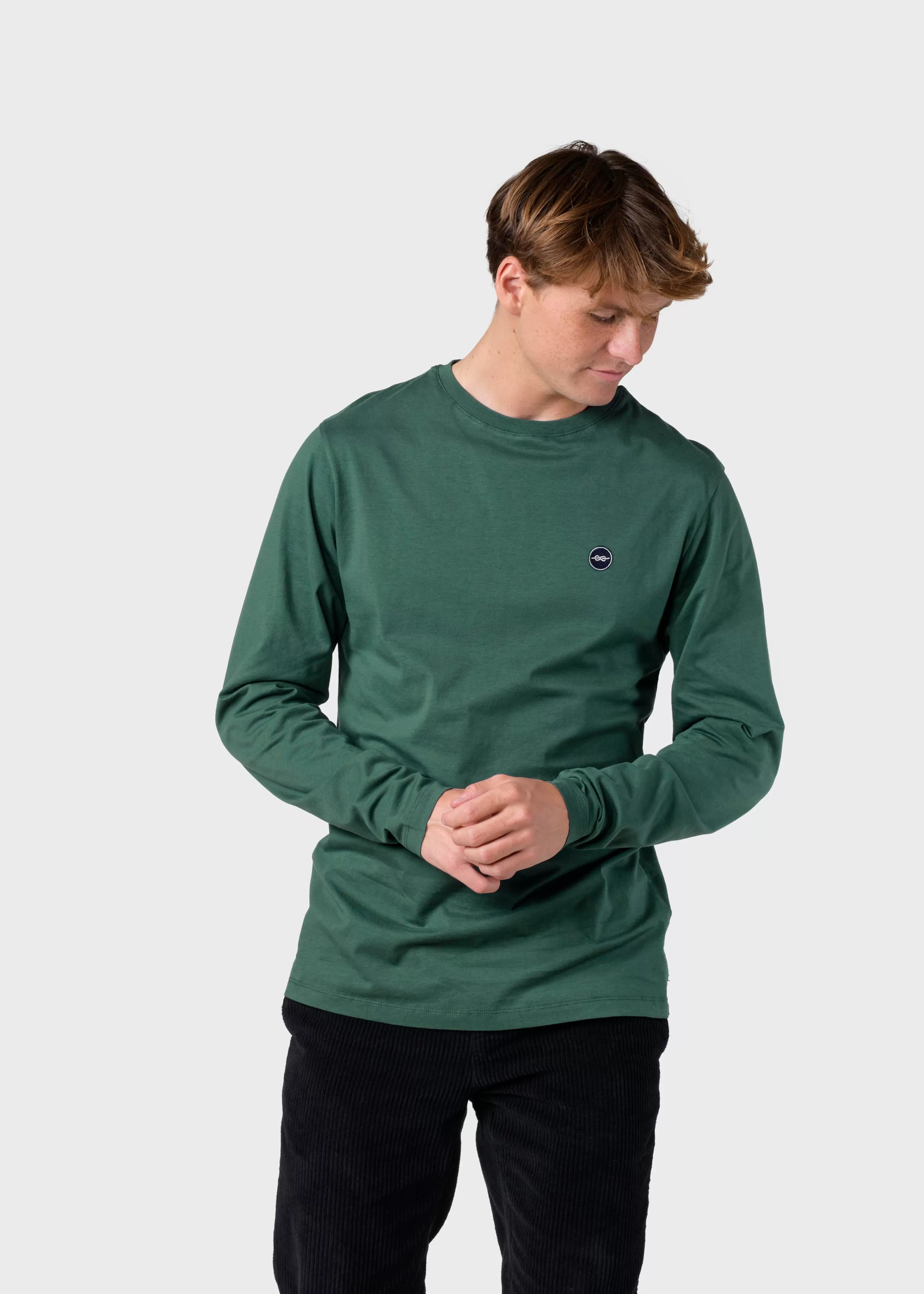 Klitmoller Collective T-shirts*Linus LS tee - Moss Green