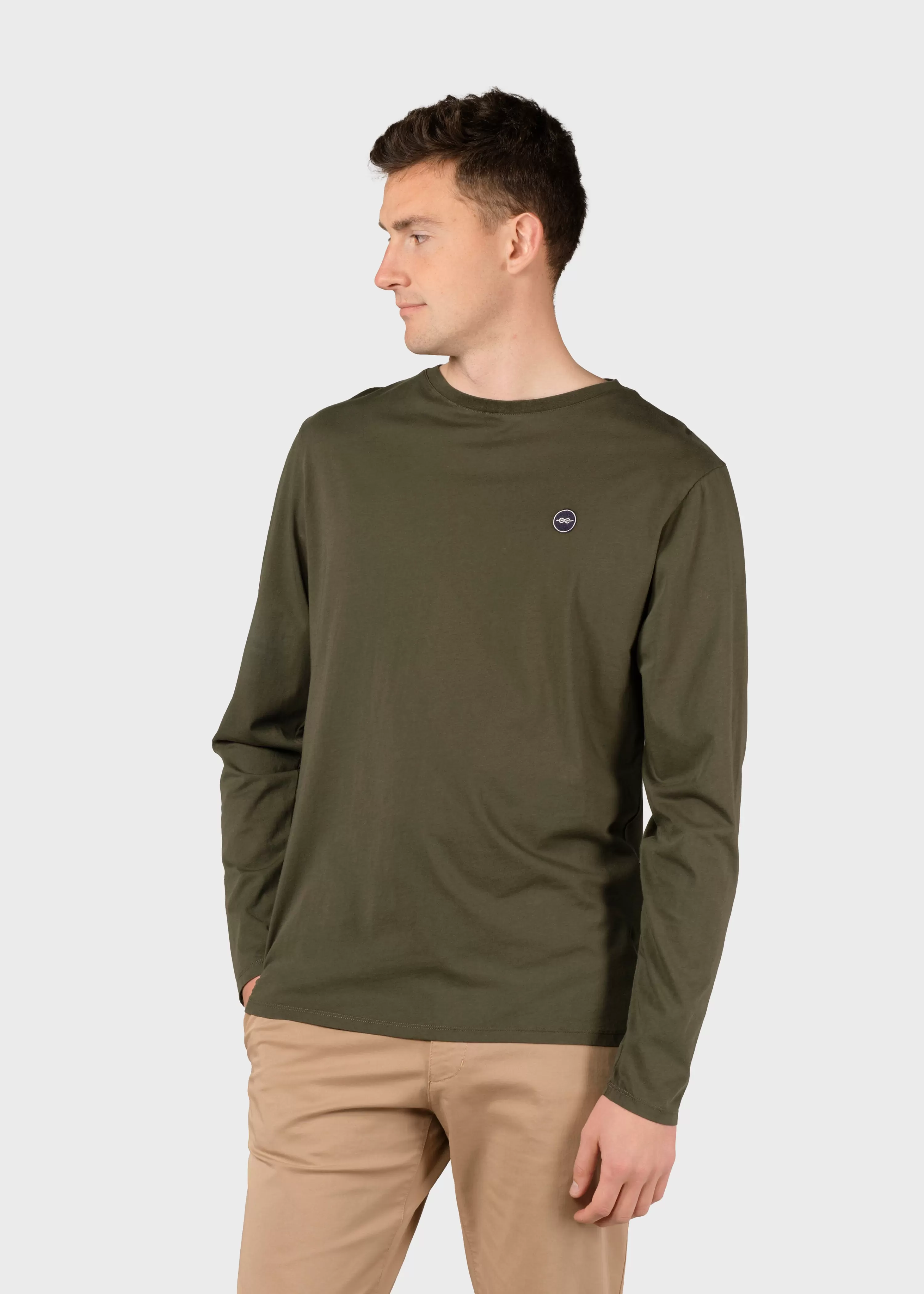 Klitmoller Collective T-shirts*Linus LS tee - Olive