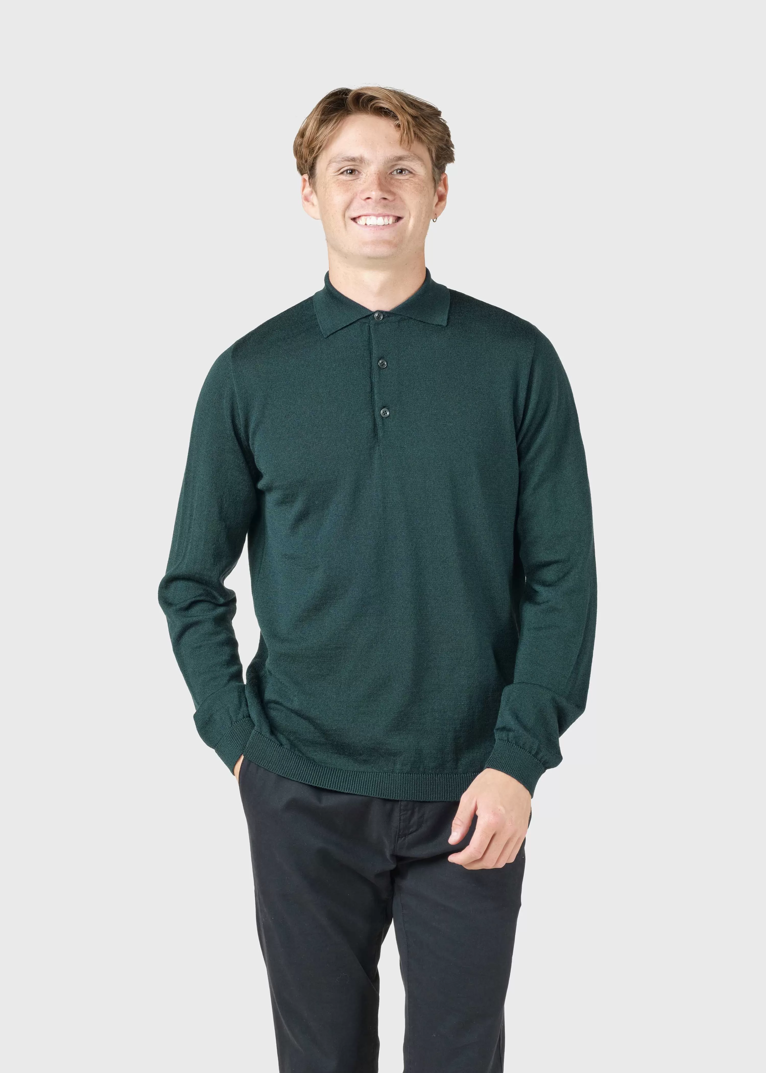 Klitmoller Collective Extrafine Merino wool*L/S knit polo -