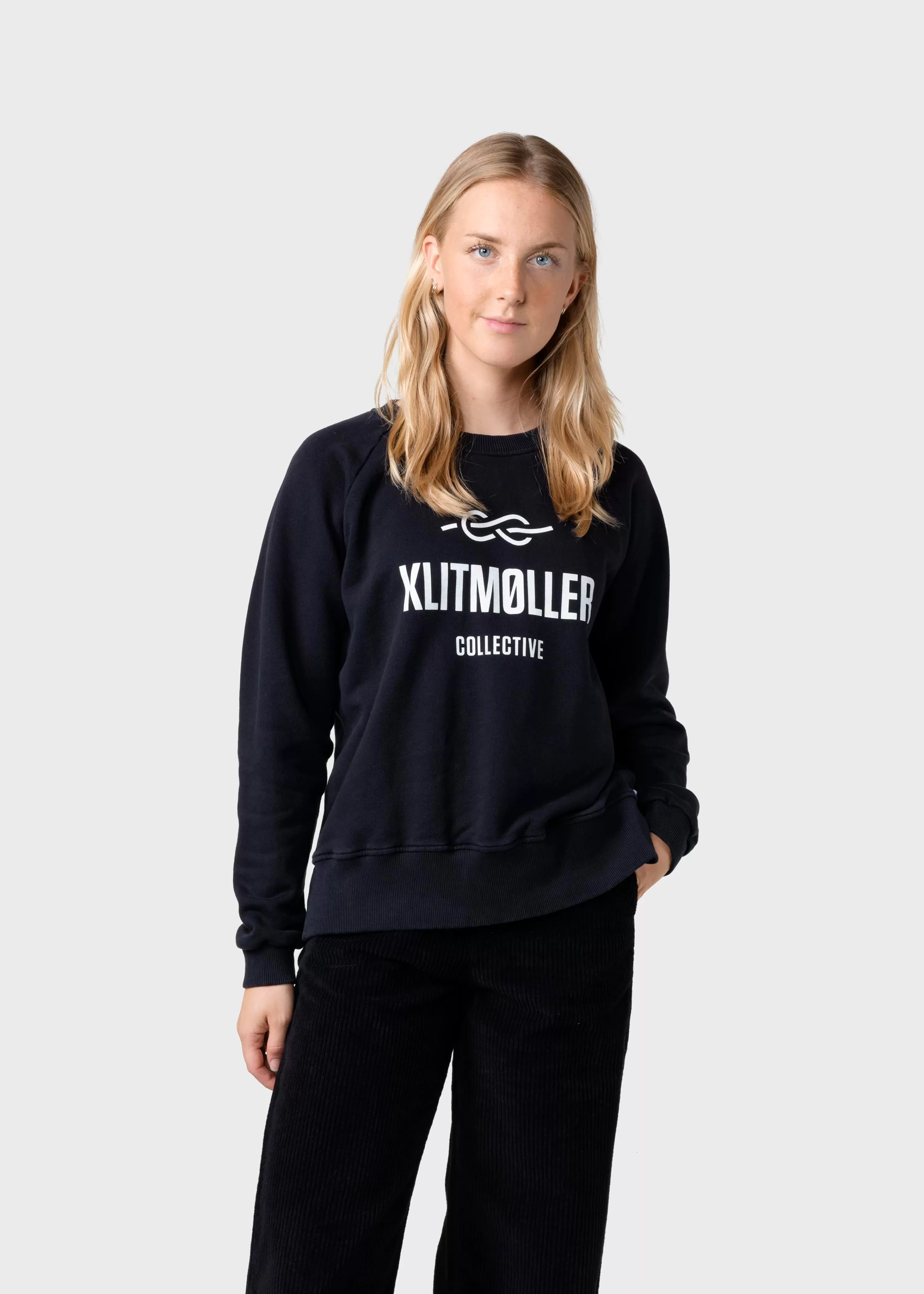 Klitmoller Collective Sweatshirts*Maja logo crew - Black