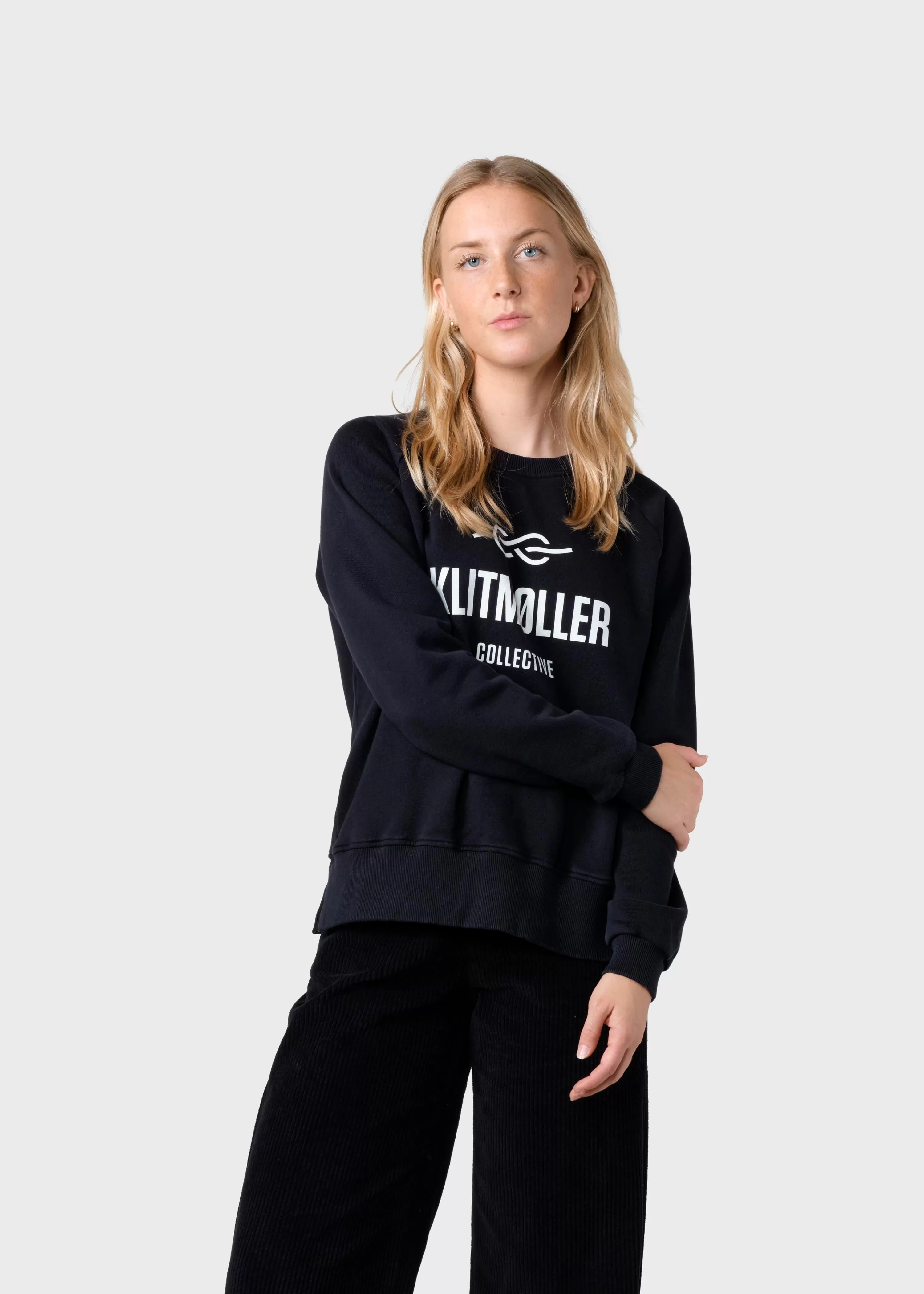 Klitmoller Collective Sweatshirts*Maja logo crew - Black