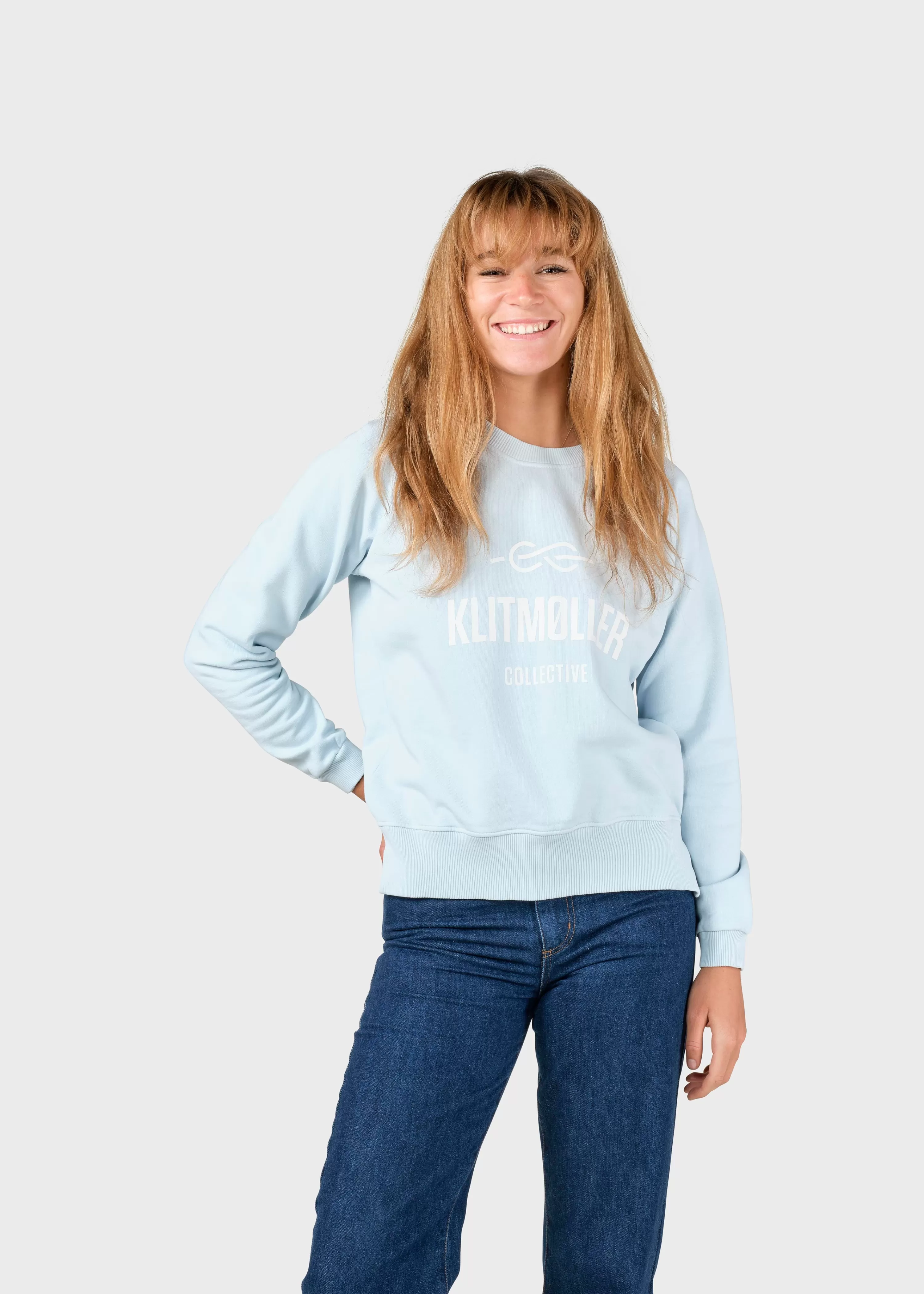 Klitmoller Collective Sweatshirts*Maja logo crew - Light blue