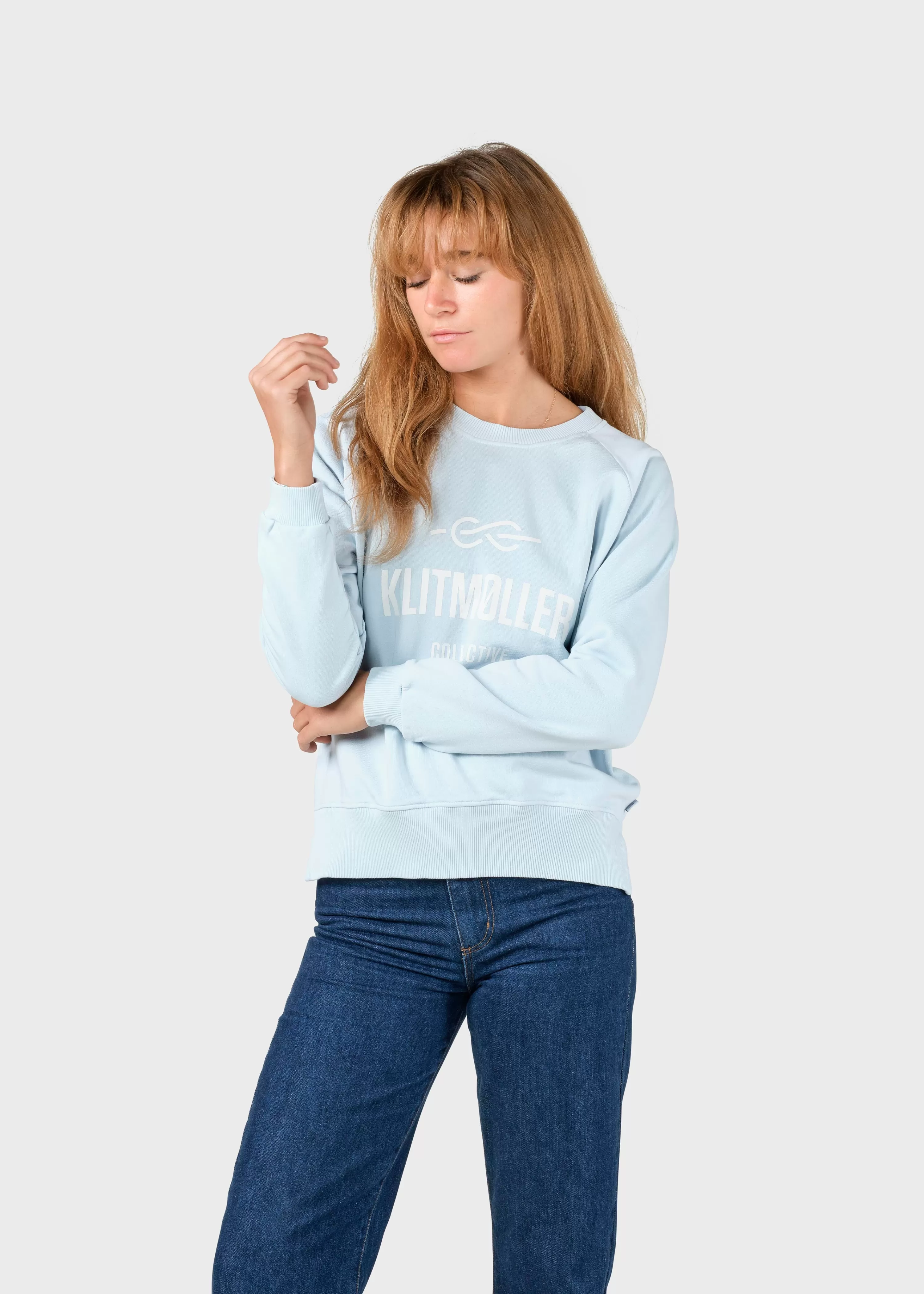 Klitmoller Collective Sweatshirts*Maja logo crew - Light blue