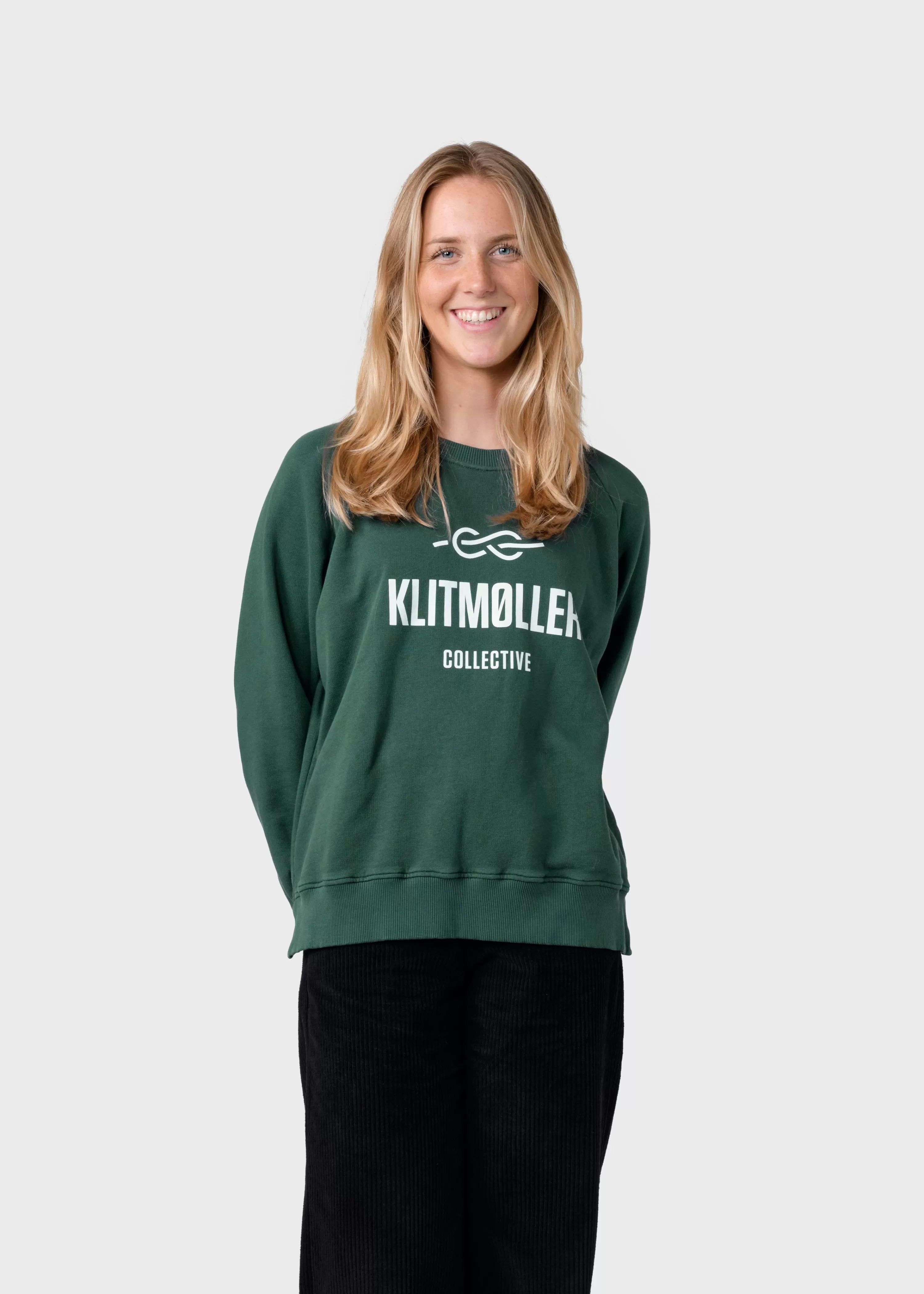 Klitmoller Collective Sweatshirts*Maja logo crew - Moss Green