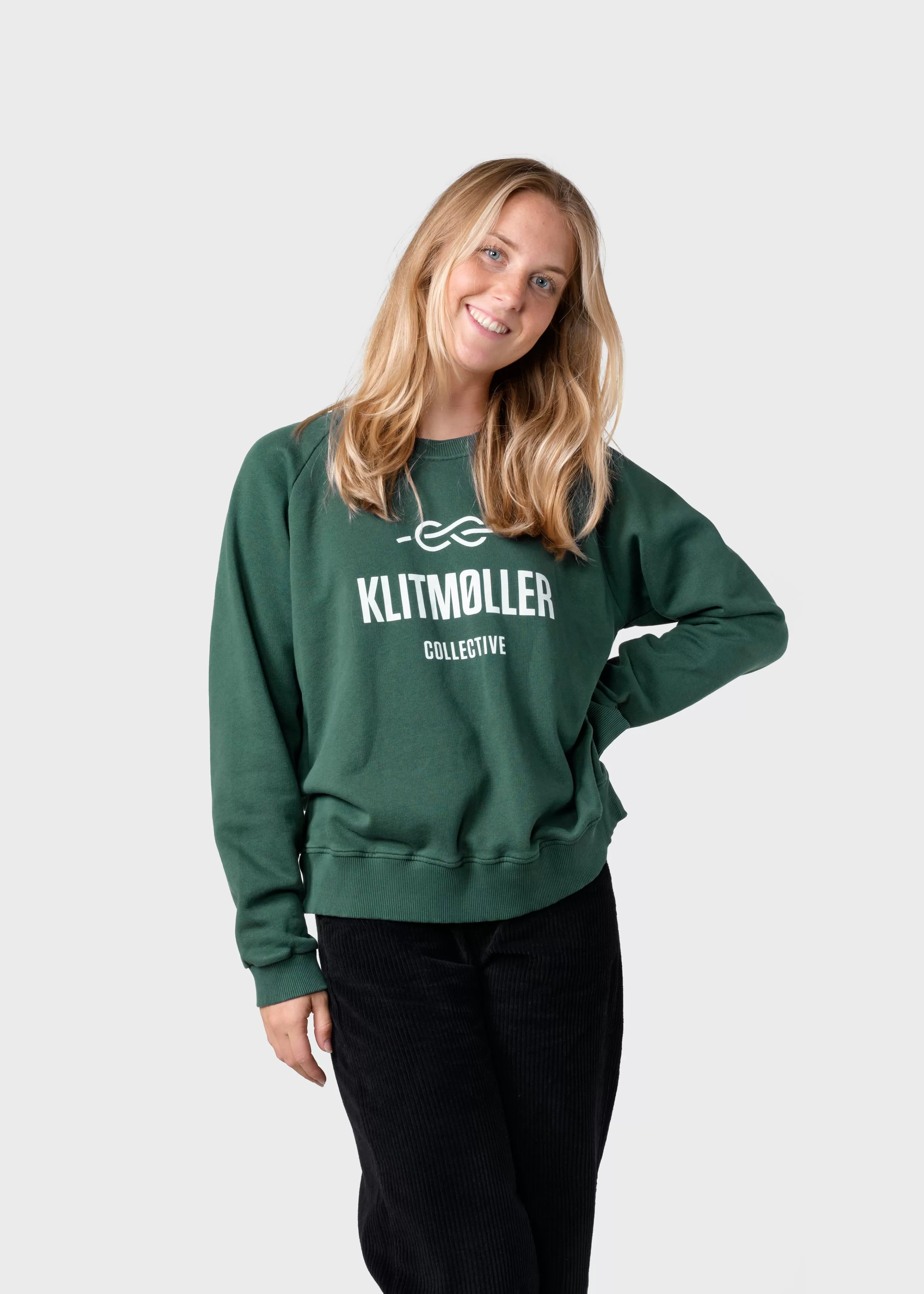 Klitmoller Collective Sweatshirts*Maja logo crew - Moss Green