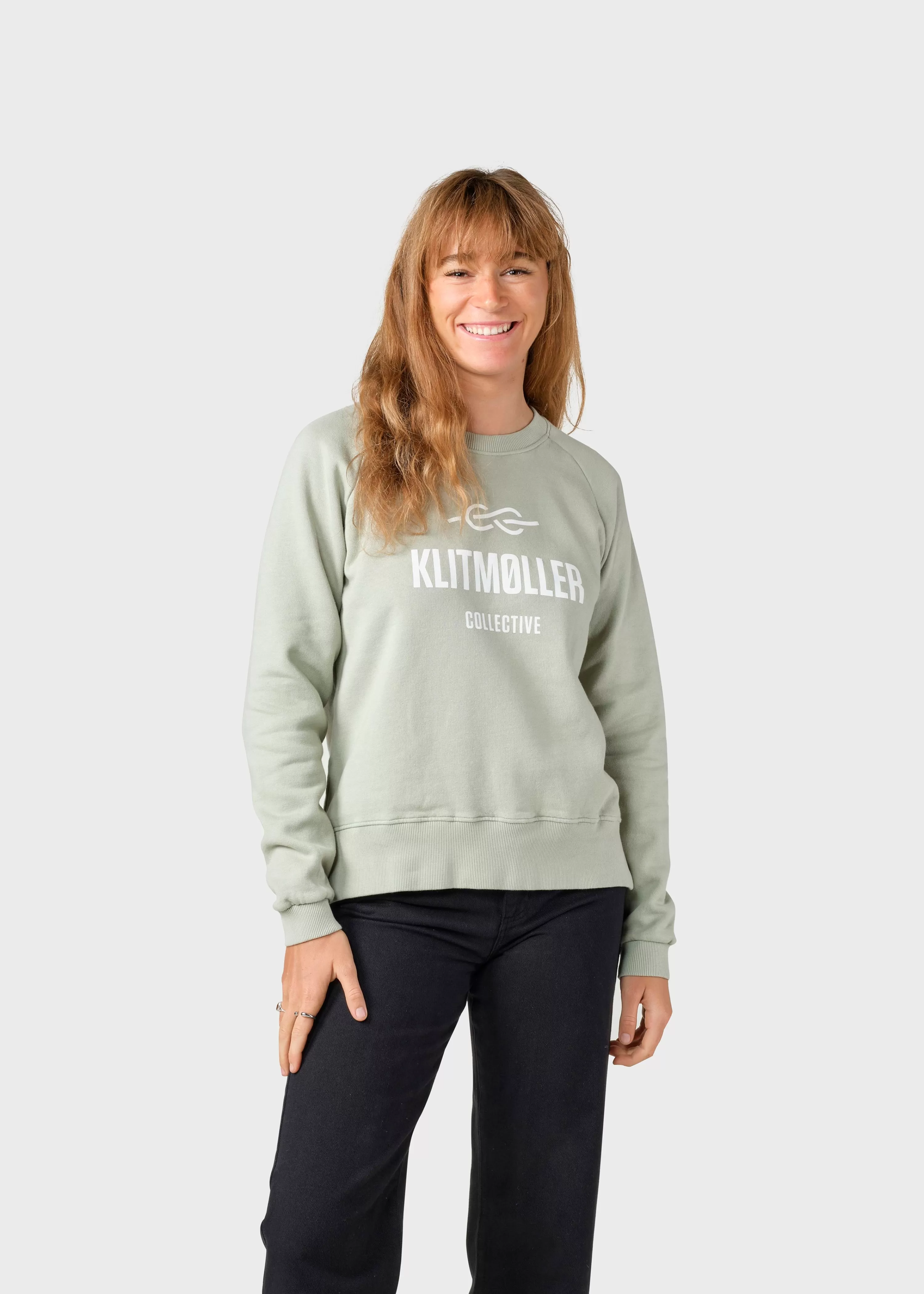 Klitmoller Collective Sweatshirts*Maja logo crew - Sage