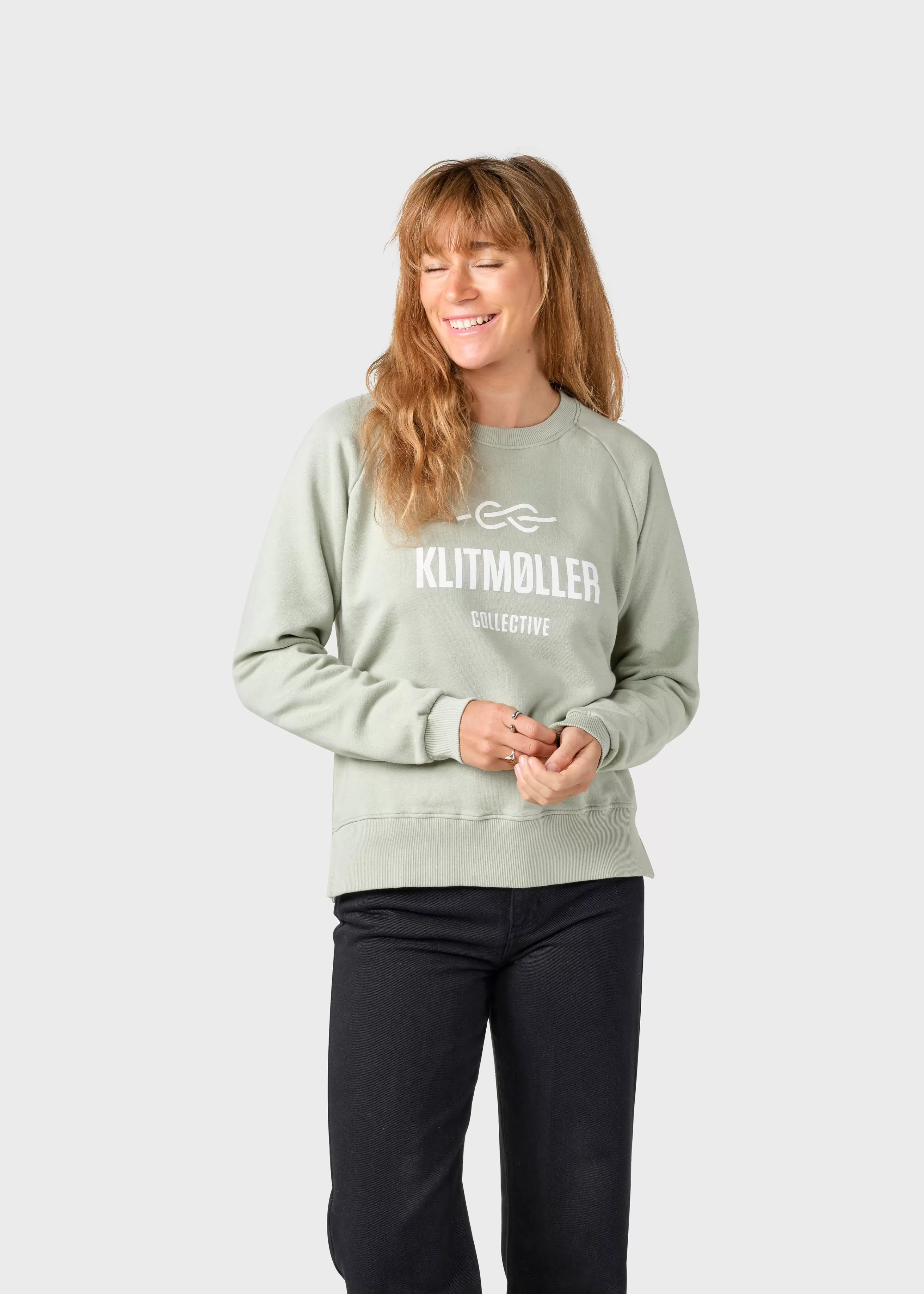 Klitmoller Collective Sweatshirts*Maja logo crew - Sage