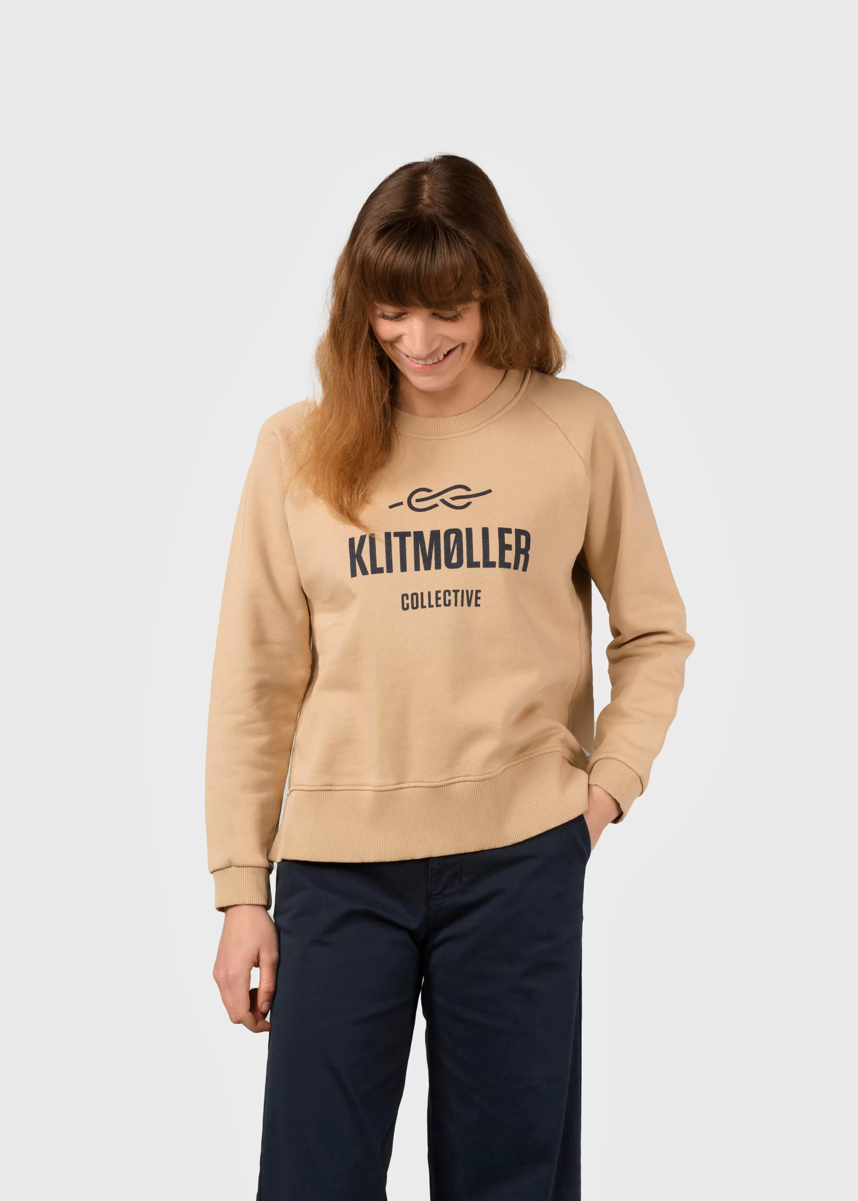 Klitmoller Collective Sweatshirts*Maja logo crew - Sand