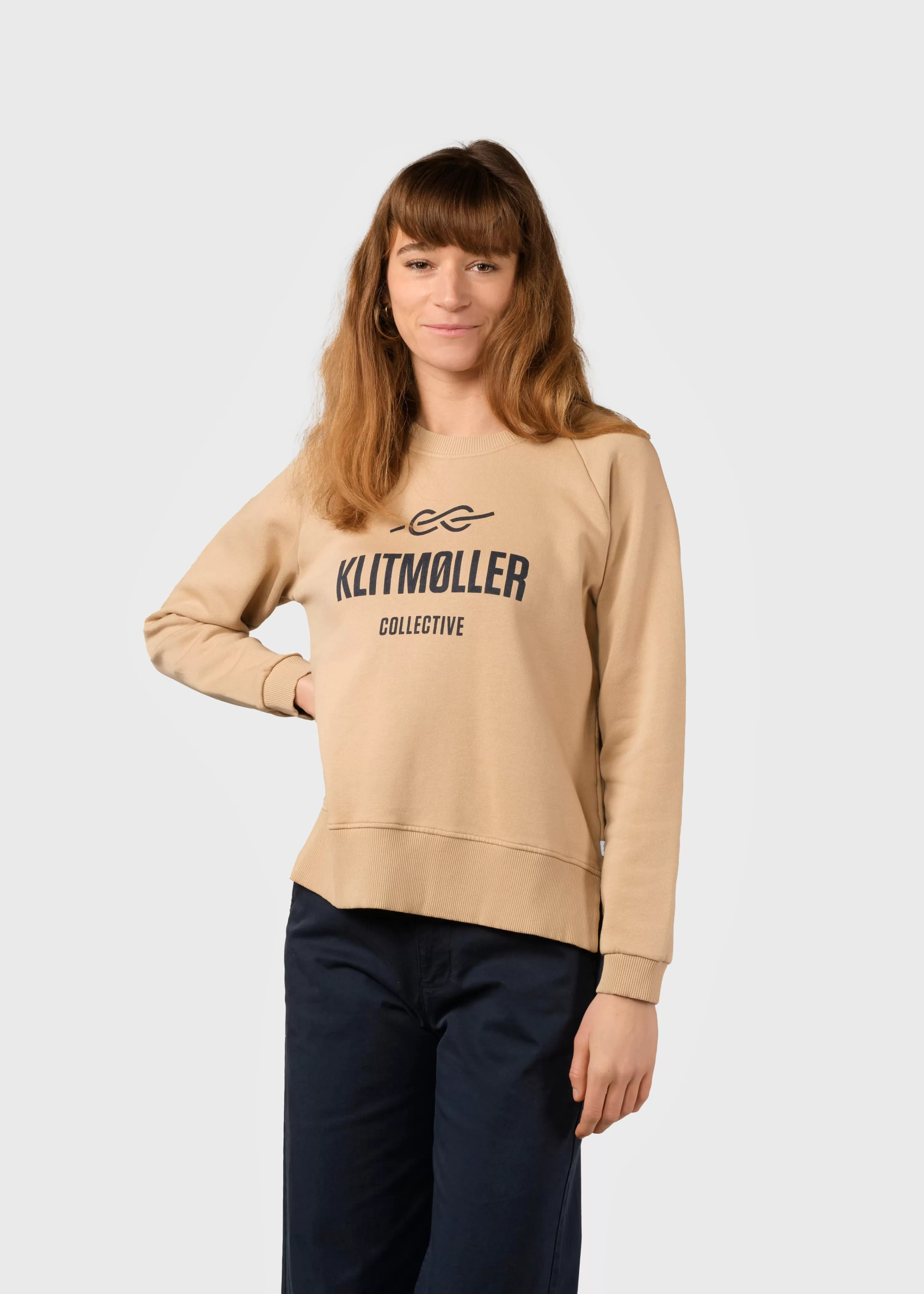 Klitmoller Collective Sweatshirts*Maja logo crew - Sand