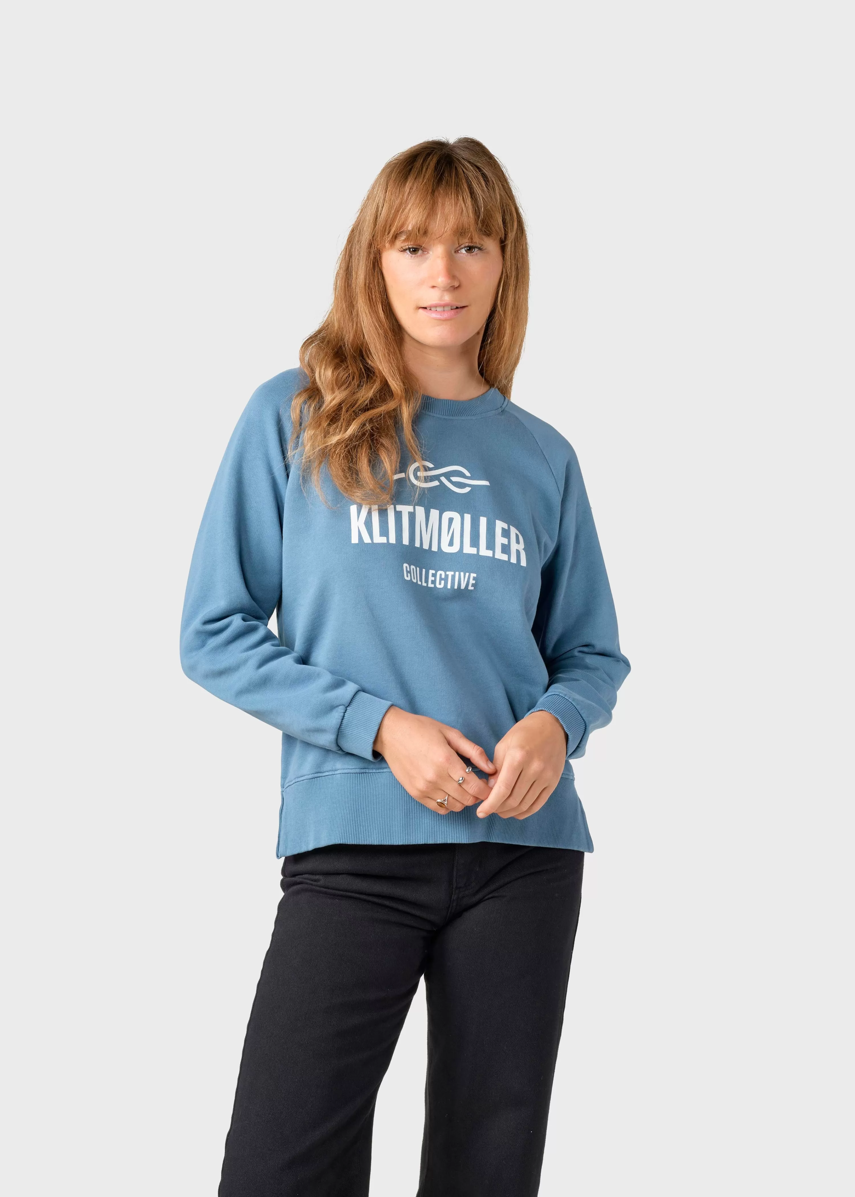 Klitmoller Collective Sweatshirts*Maja logo crew - Sky blue