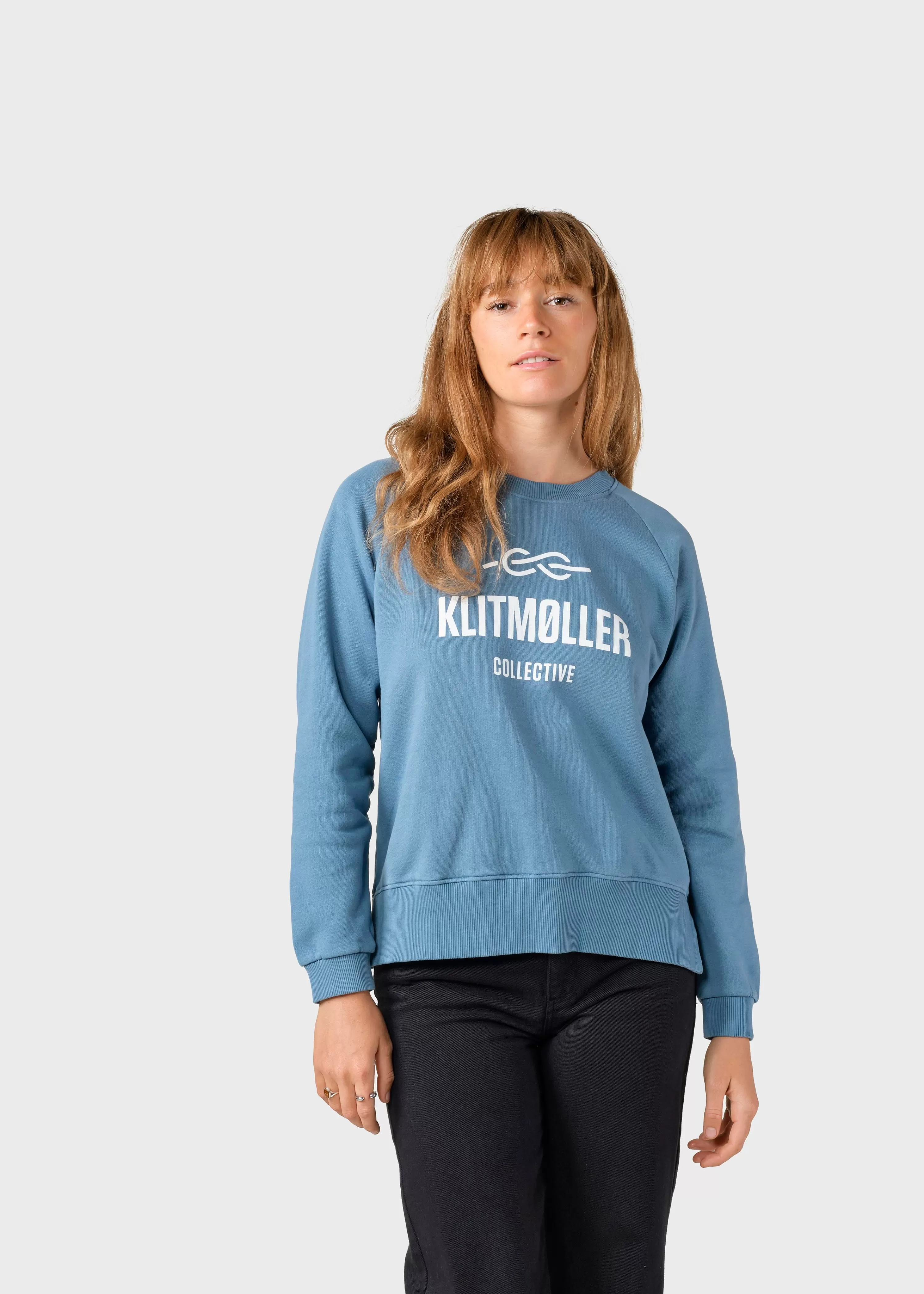 Klitmoller Collective Sweatshirts*Maja logo crew - Sky blue