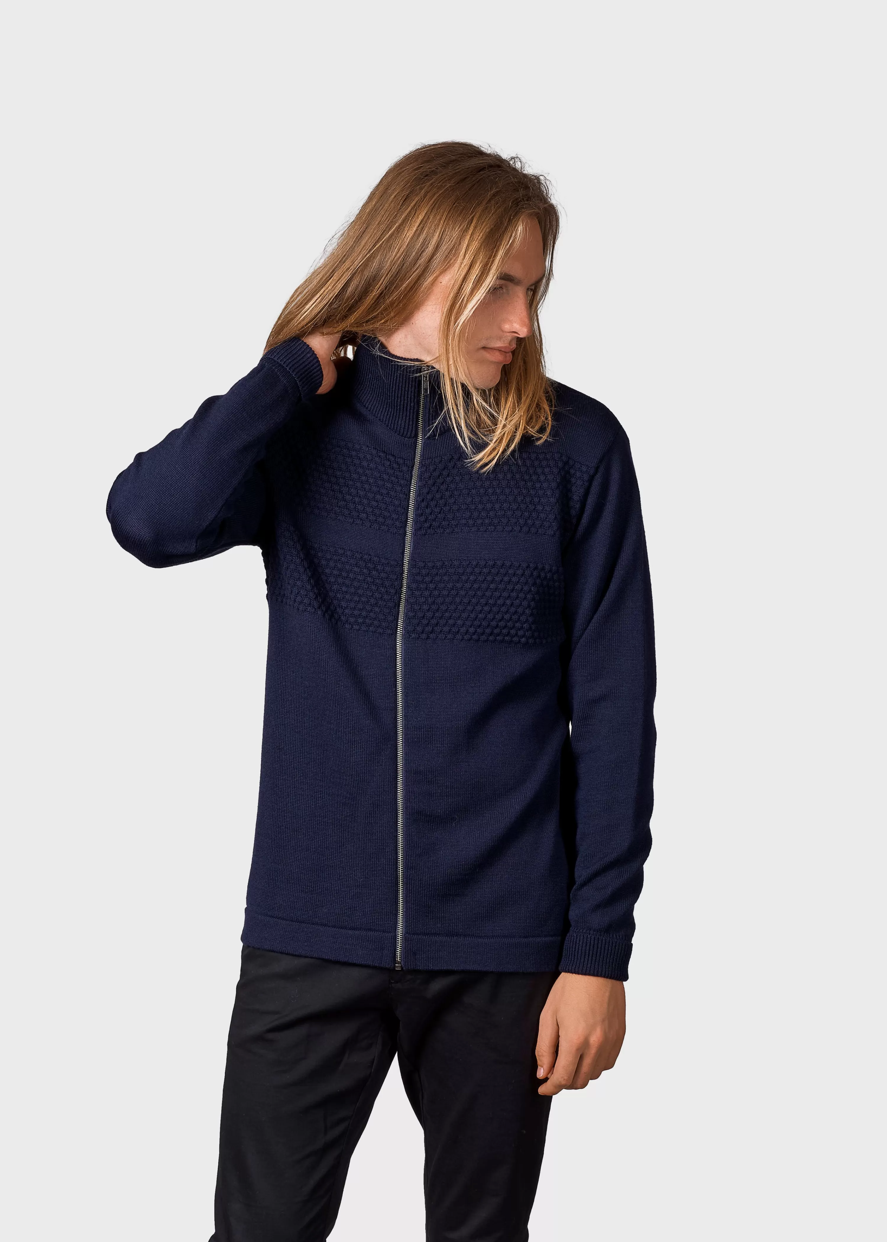 Klitmoller Collective Extrafine Merino wool*Marinus knit cardigan - Navy