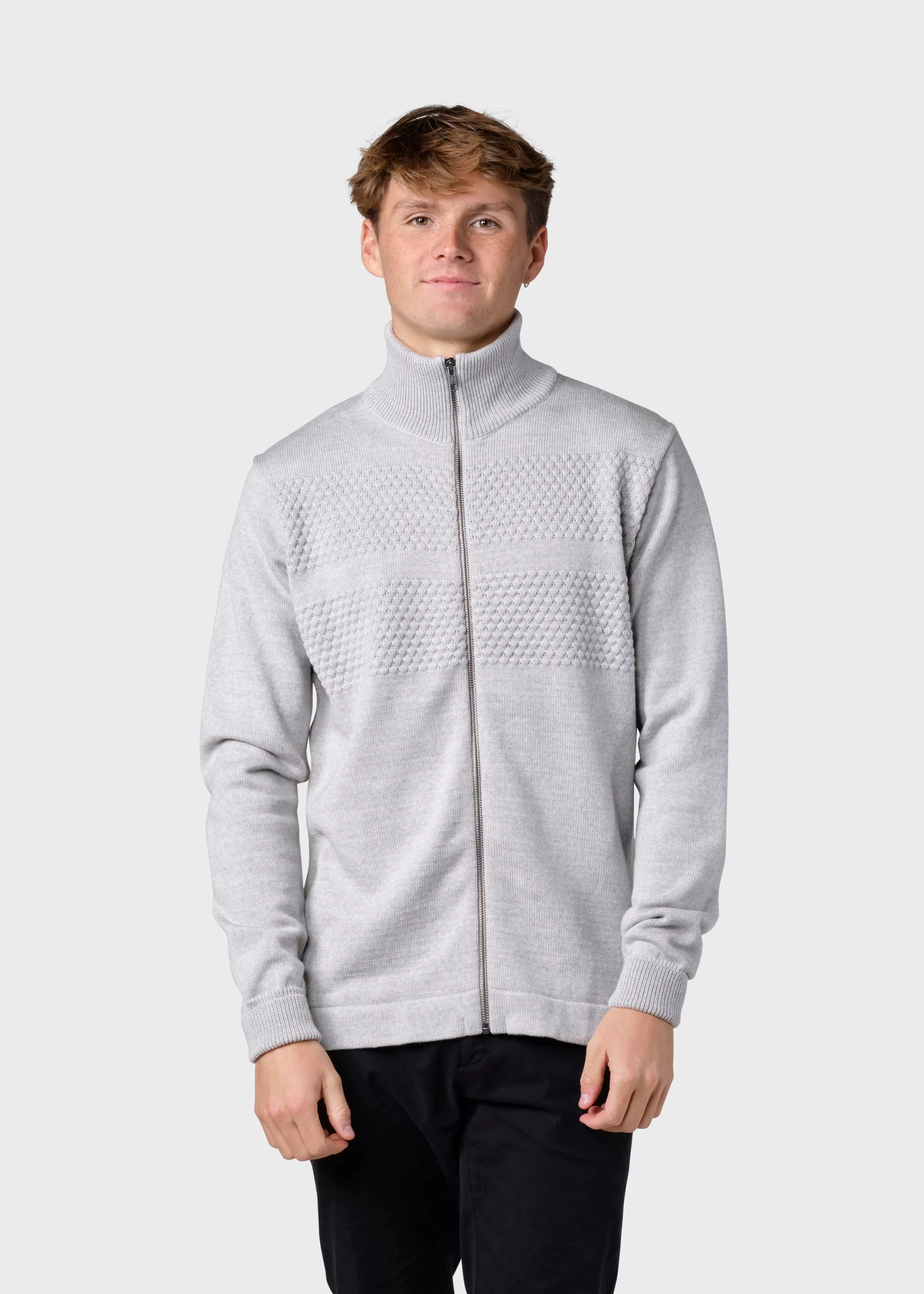 Klitmoller Collective Extrafine Merino wool*Marinus knit cardigan - Pastel grey