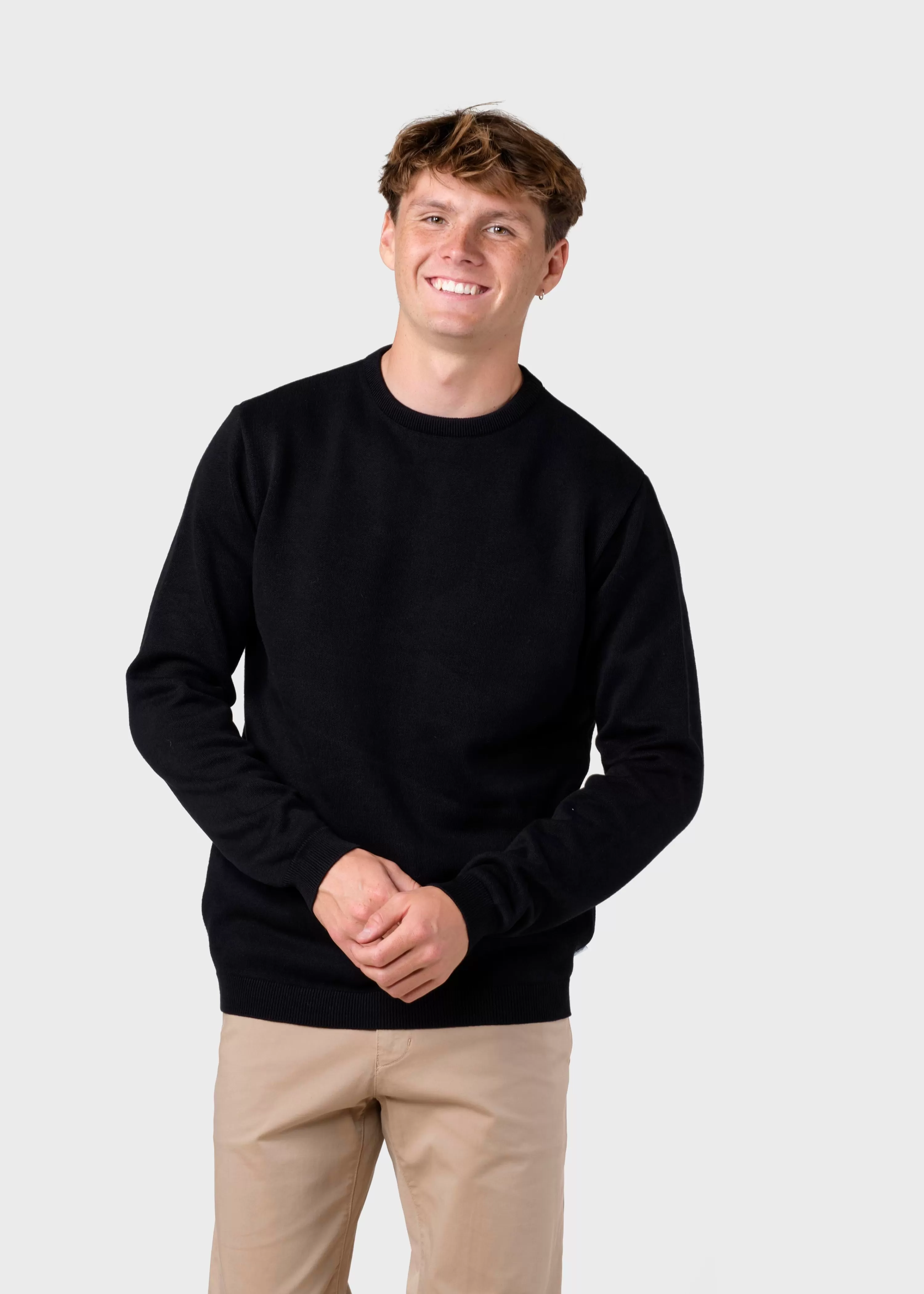 Klitmoller Collective Organic Cotton*Mens basic cotton knit - Black