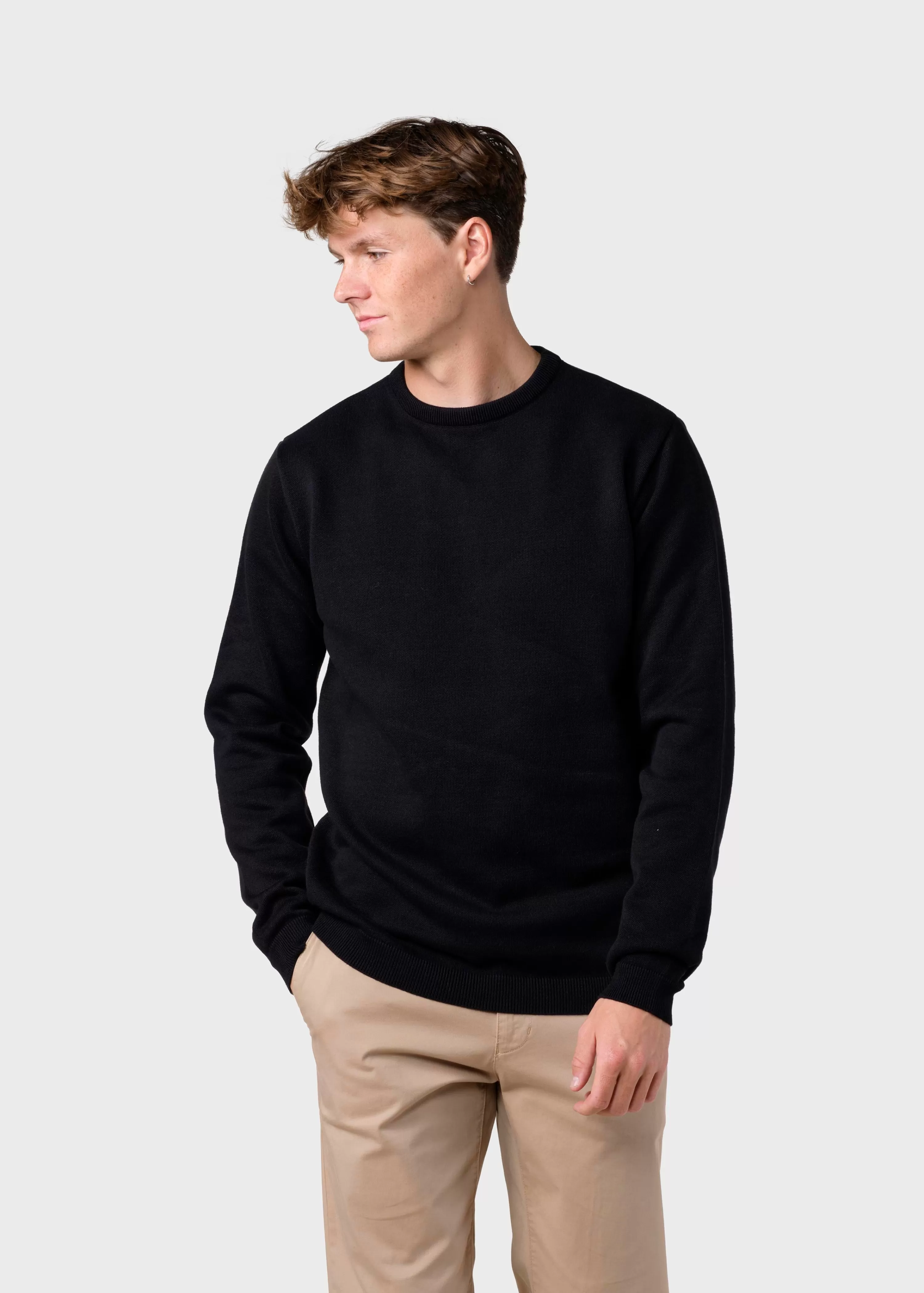 Klitmoller Collective Organic Cotton*Mens basic cotton knit - Black