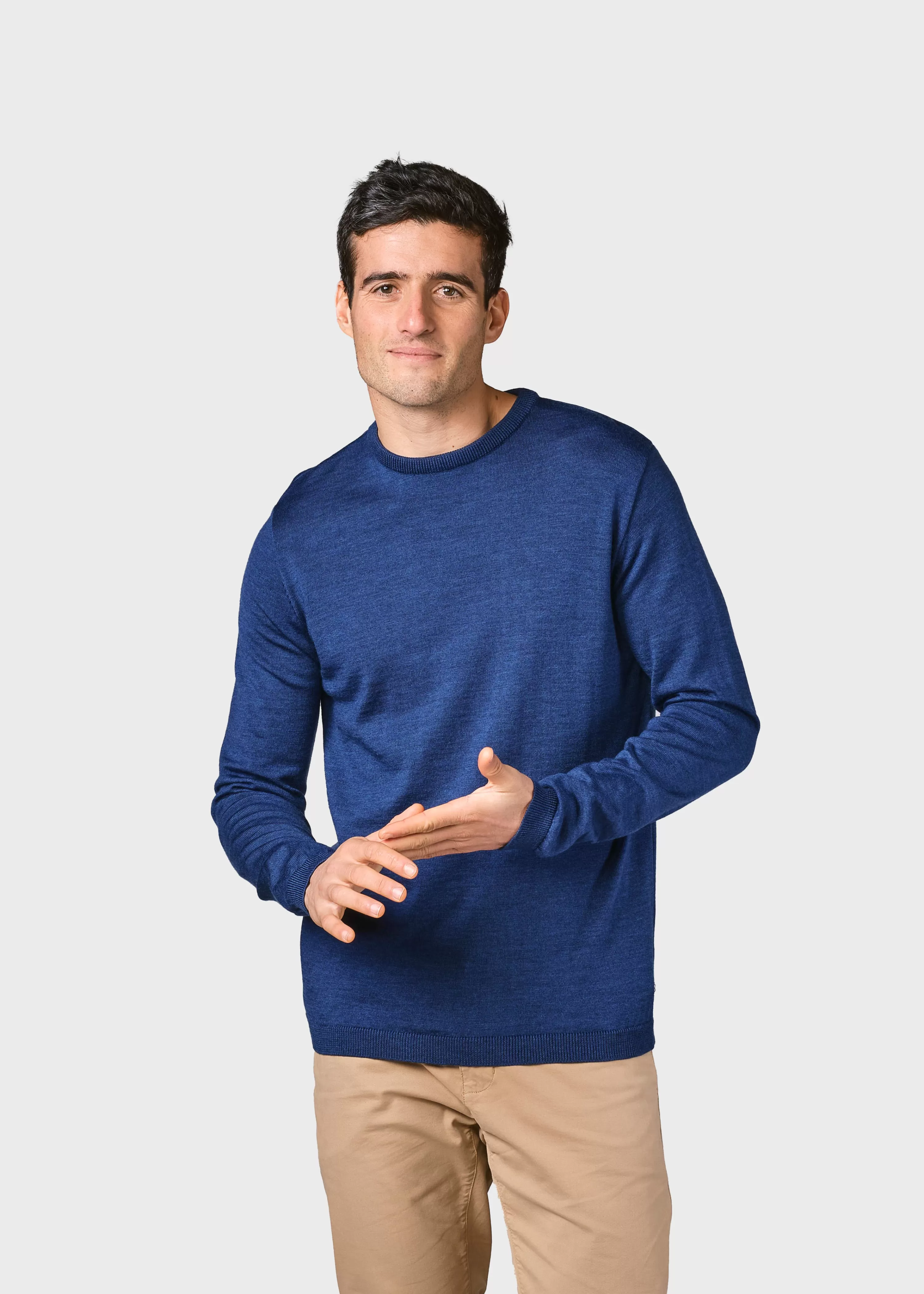 Klitmoller Collective Extrafine Merino wool*Mens basic merino knit - Ocean