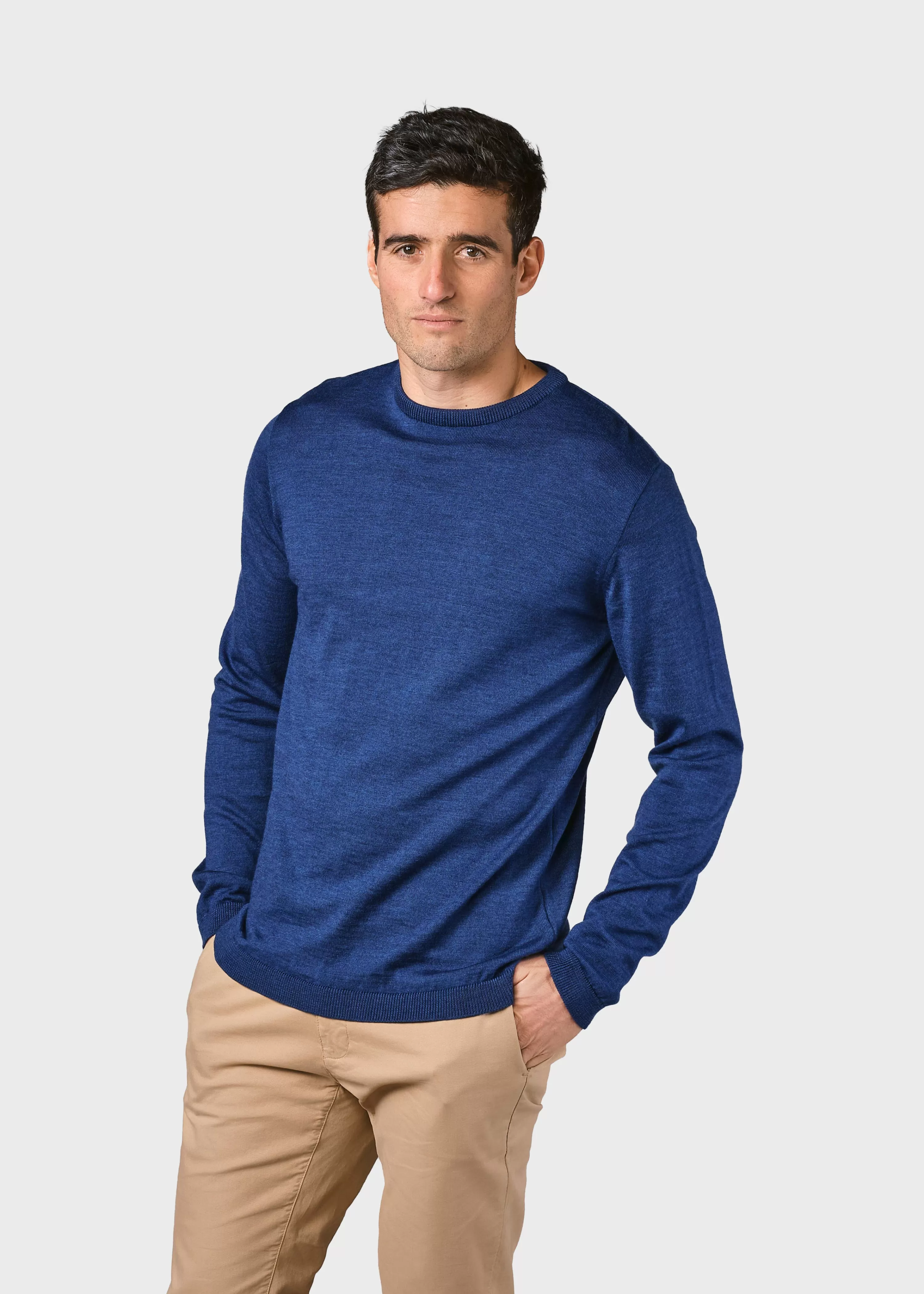 Klitmoller Collective Extrafine Merino wool*Mens basic merino knit - Ocean