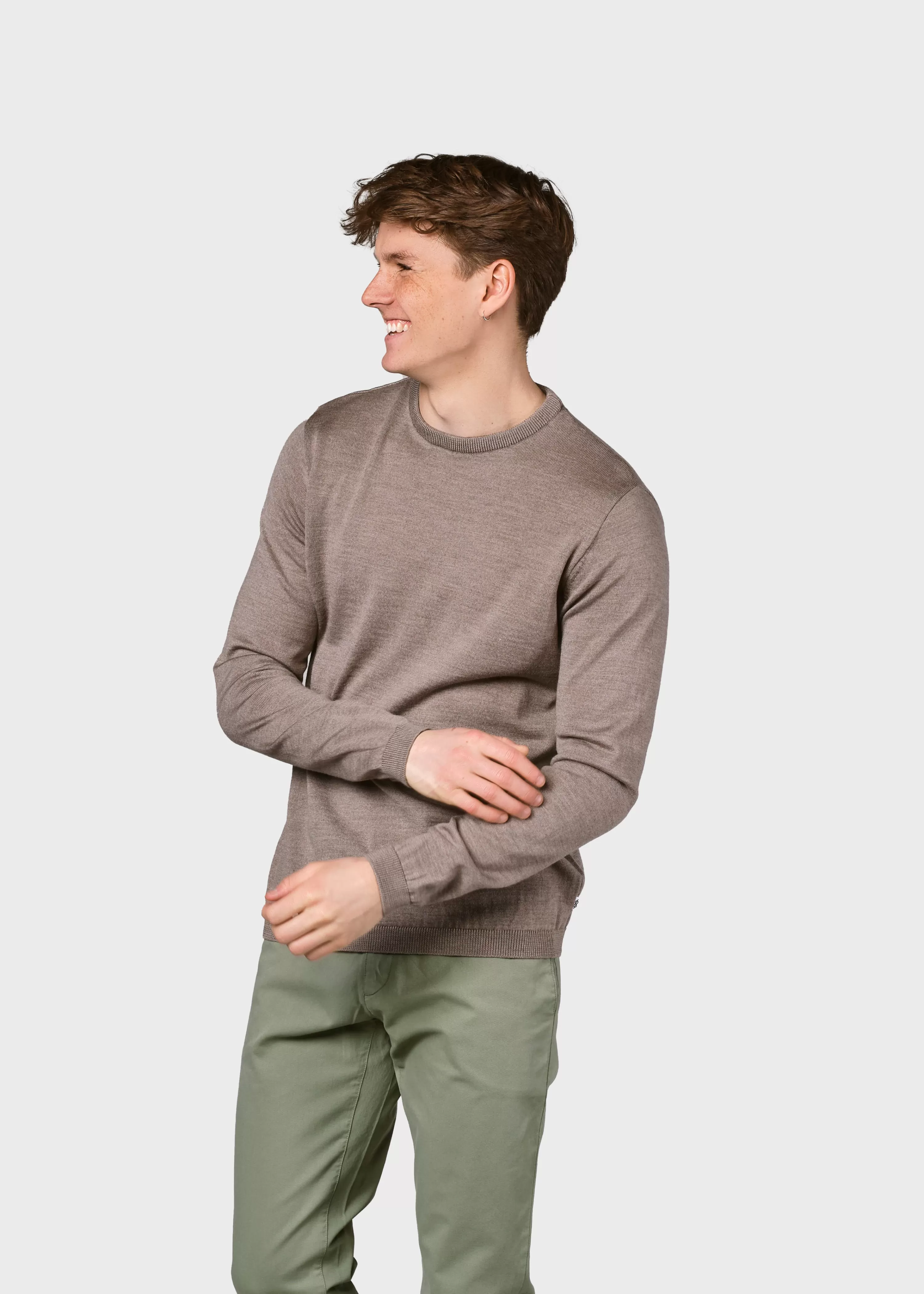 Klitmoller Collective Extrafine Merino wool*Mens basic merino knit - Sand