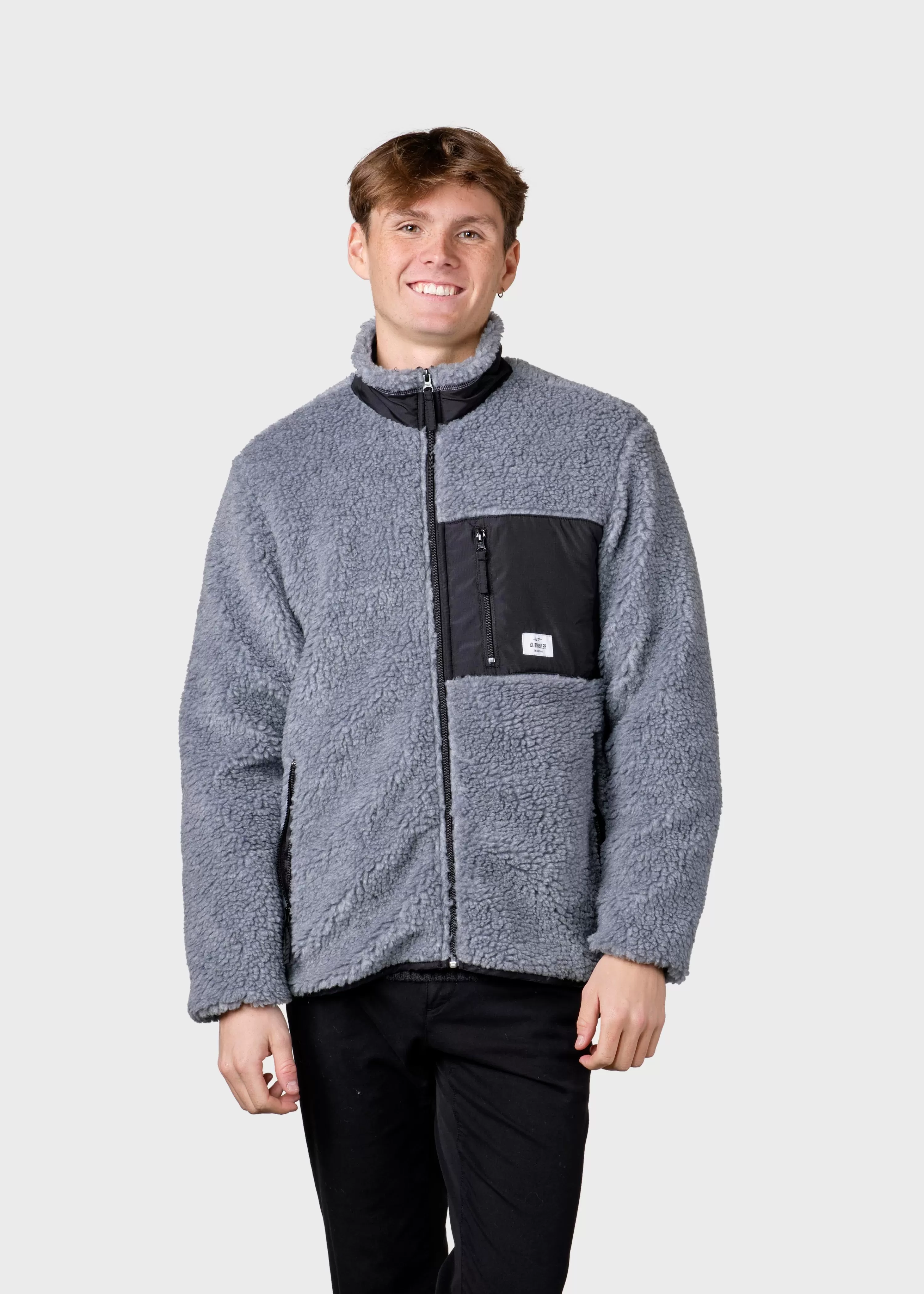 Klitmoller Collective Fleece | Jackets*Mens fleece jacket - Pastel grey