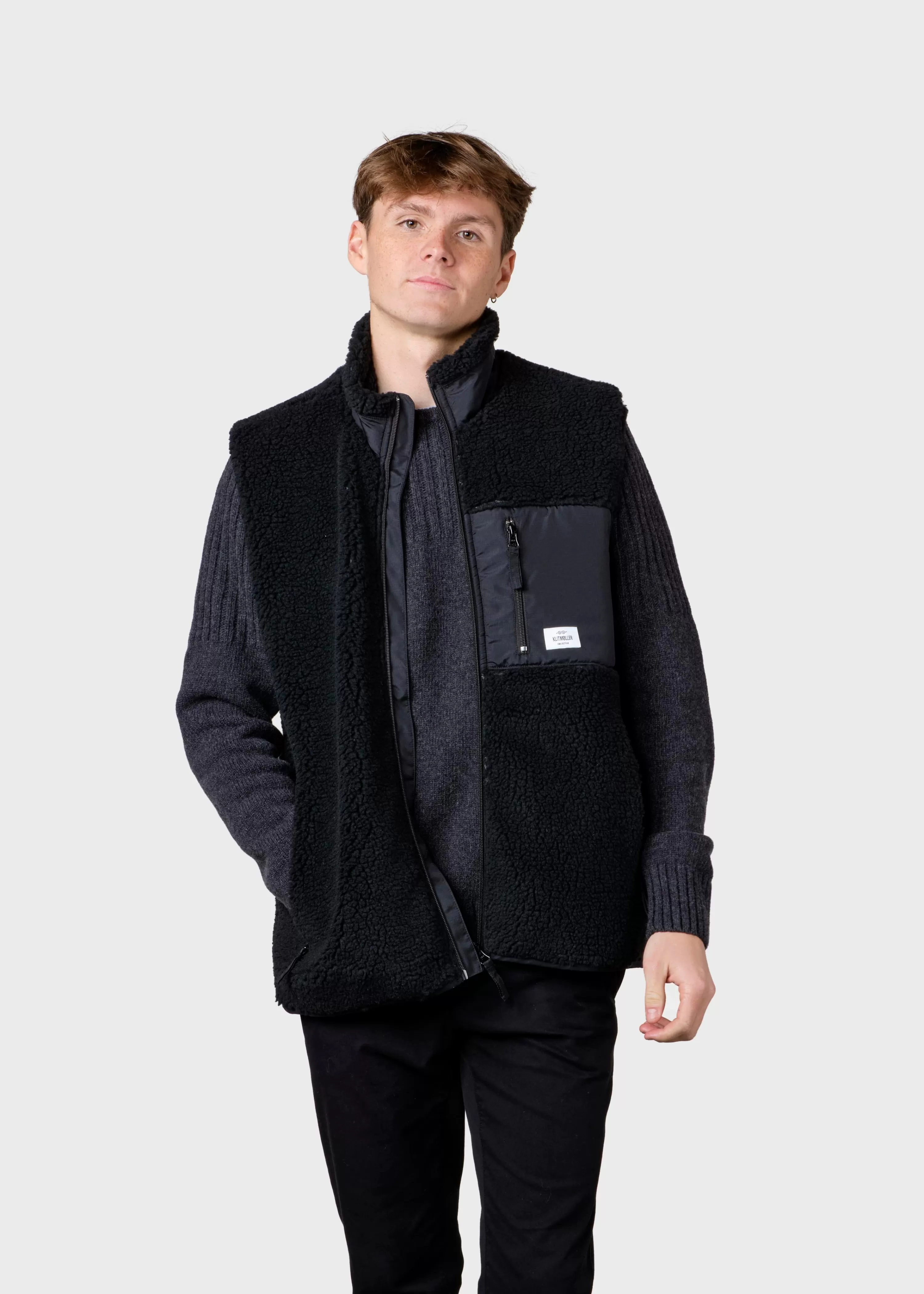 Klitmoller Collective Fleece | Jackets*Mens fleece vest - Black