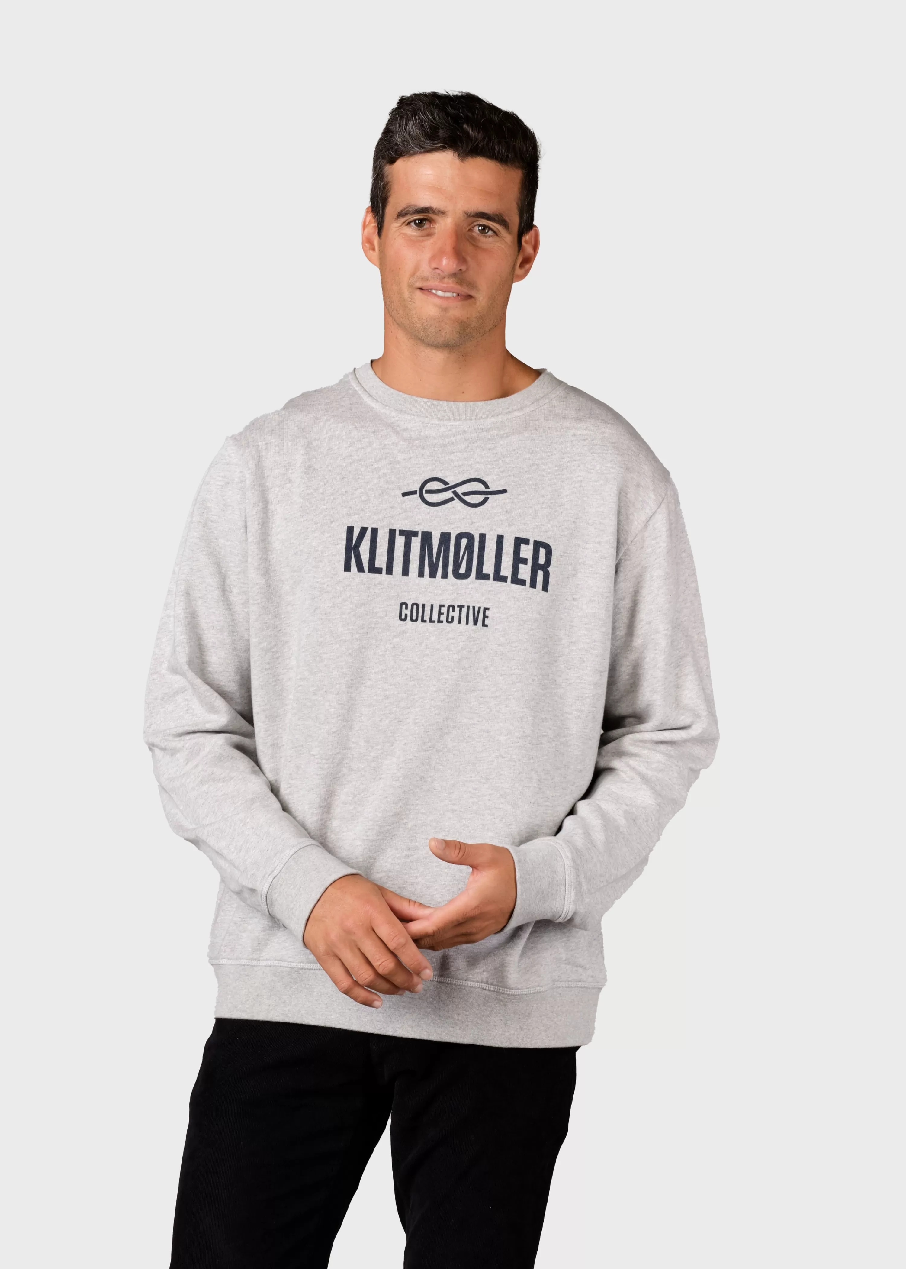 Klitmoller Collective Sweatshirts*Mens logo crew - Grey melange