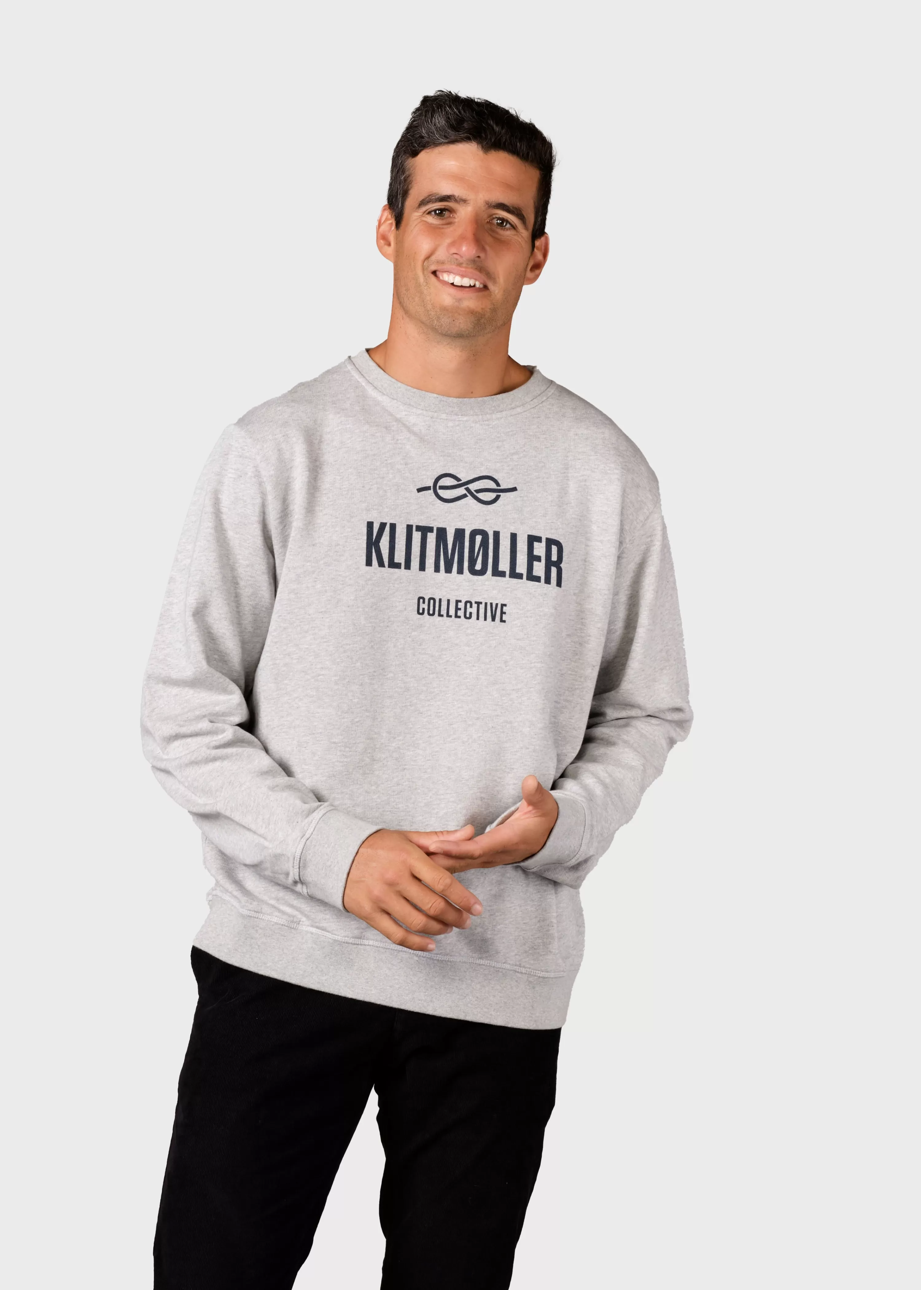 Klitmoller Collective Sweatshirts*Mens logo crew - Grey melange