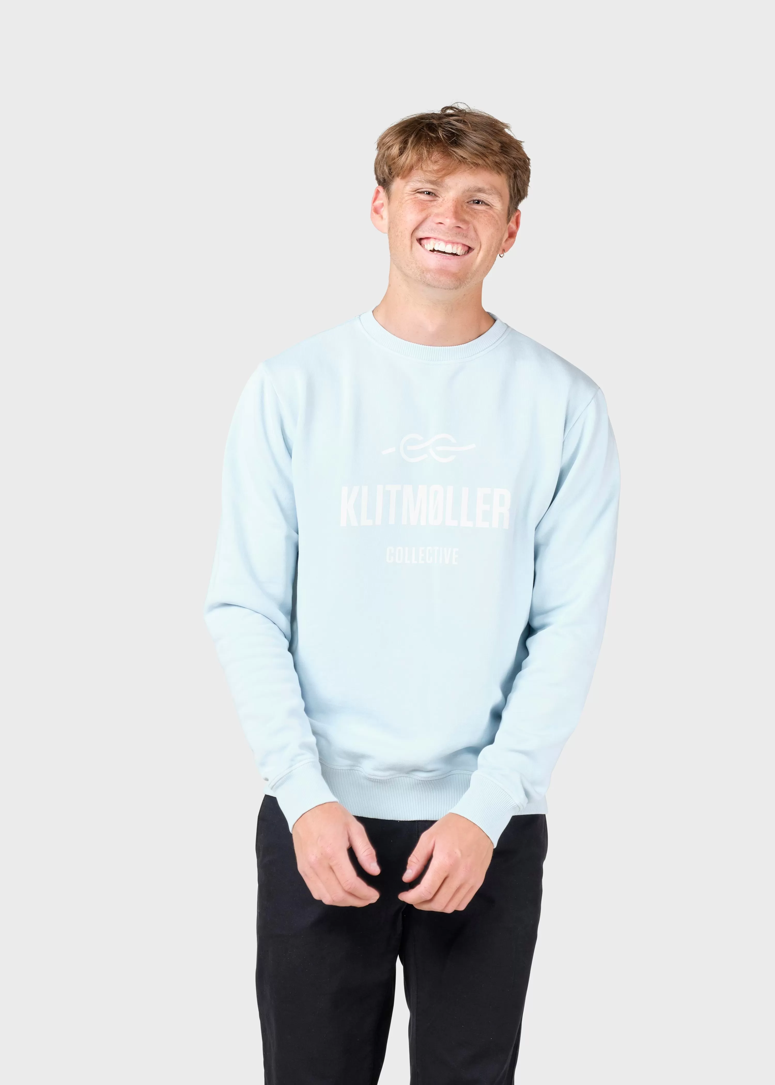 Klitmoller Collective Sweatshirts*Mens logo crew - Light blue