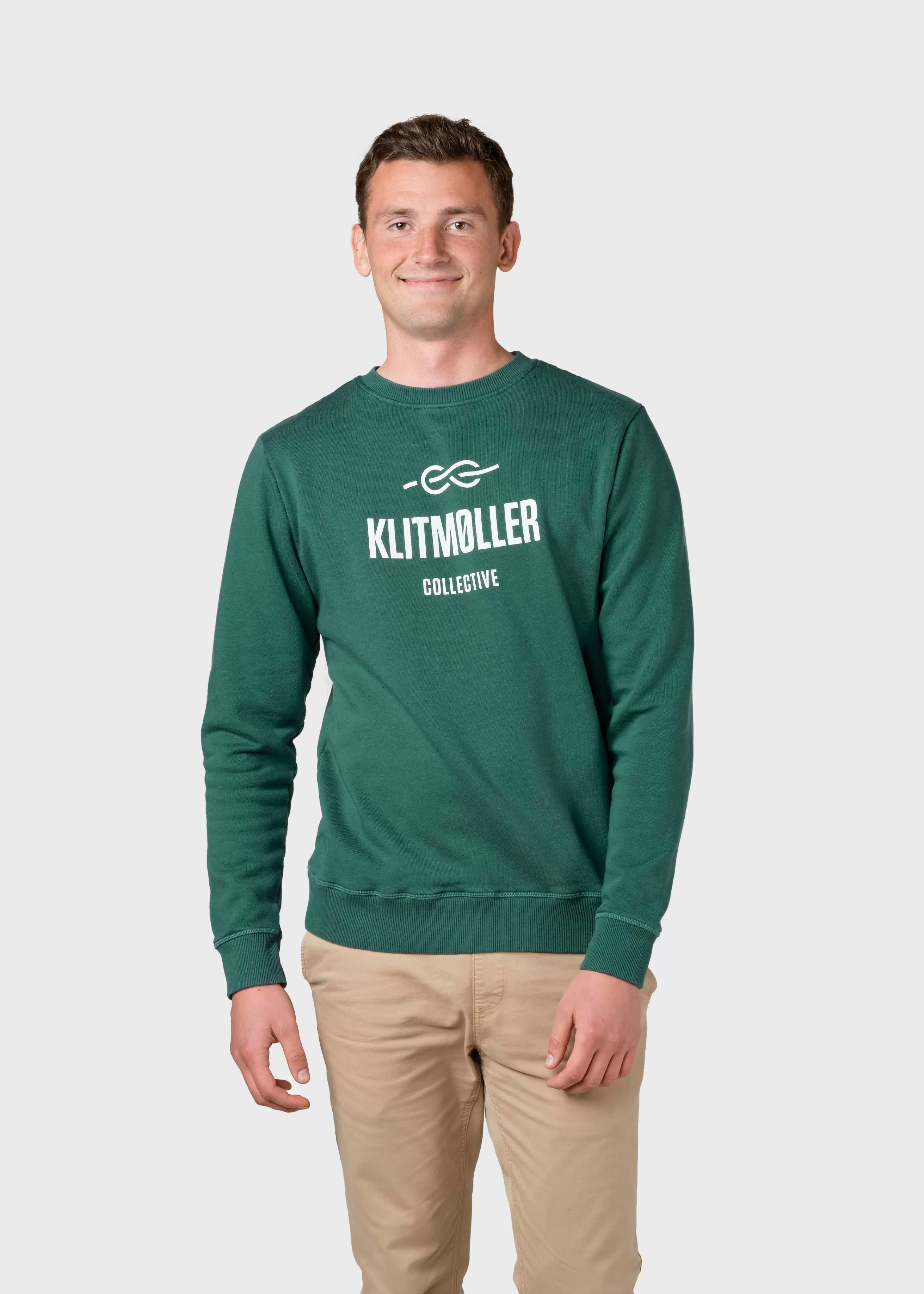 Klitmoller Collective Sweatshirts*Mens logo crew - Moss Green