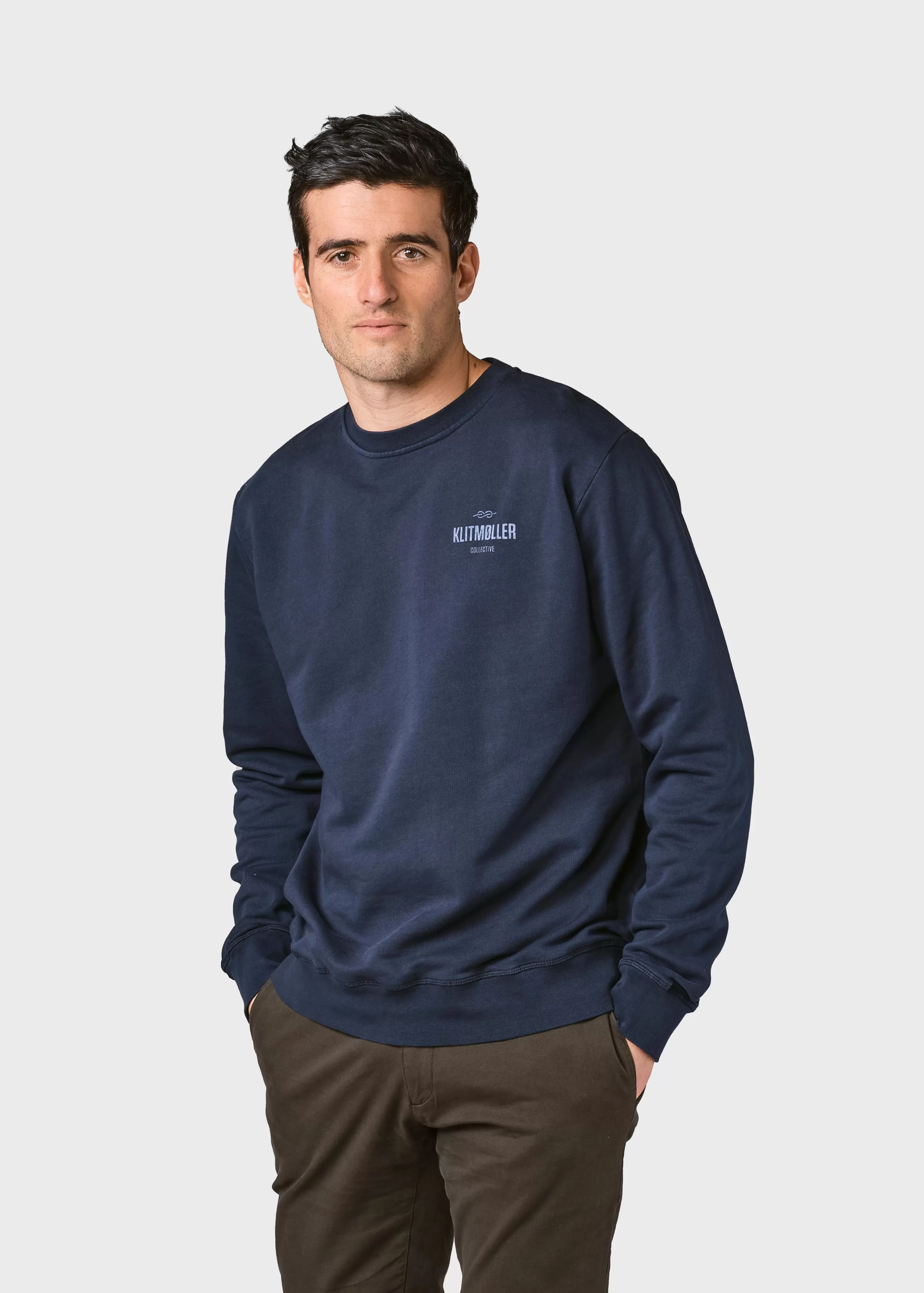 Klitmoller Collective Sweatshirts*Mens small logo crew - Navy