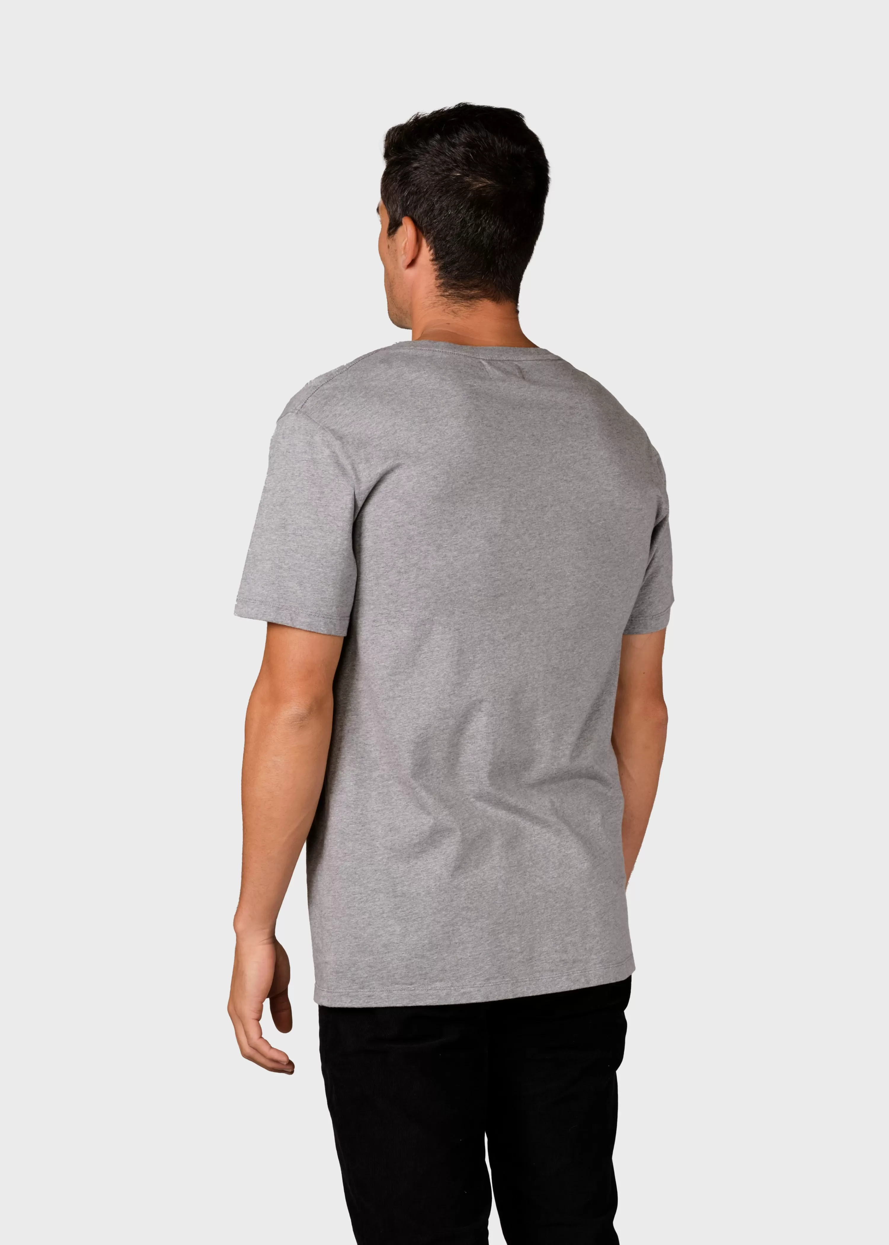 Klitmoller Collective T-shirts*Mens small logo tee - Grey melange