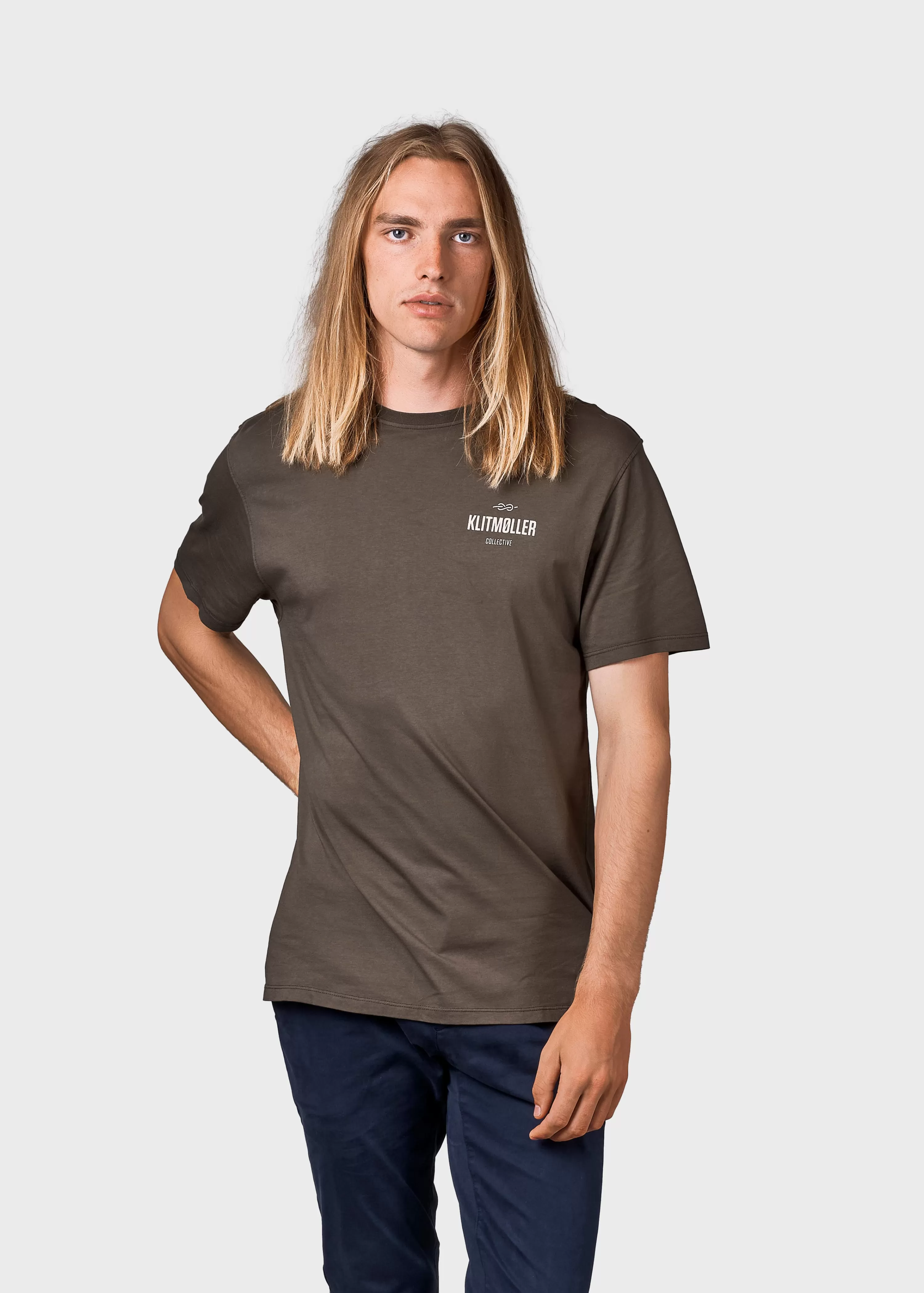 Klitmoller Collective T-shirts*Mens small logo tee - Olive