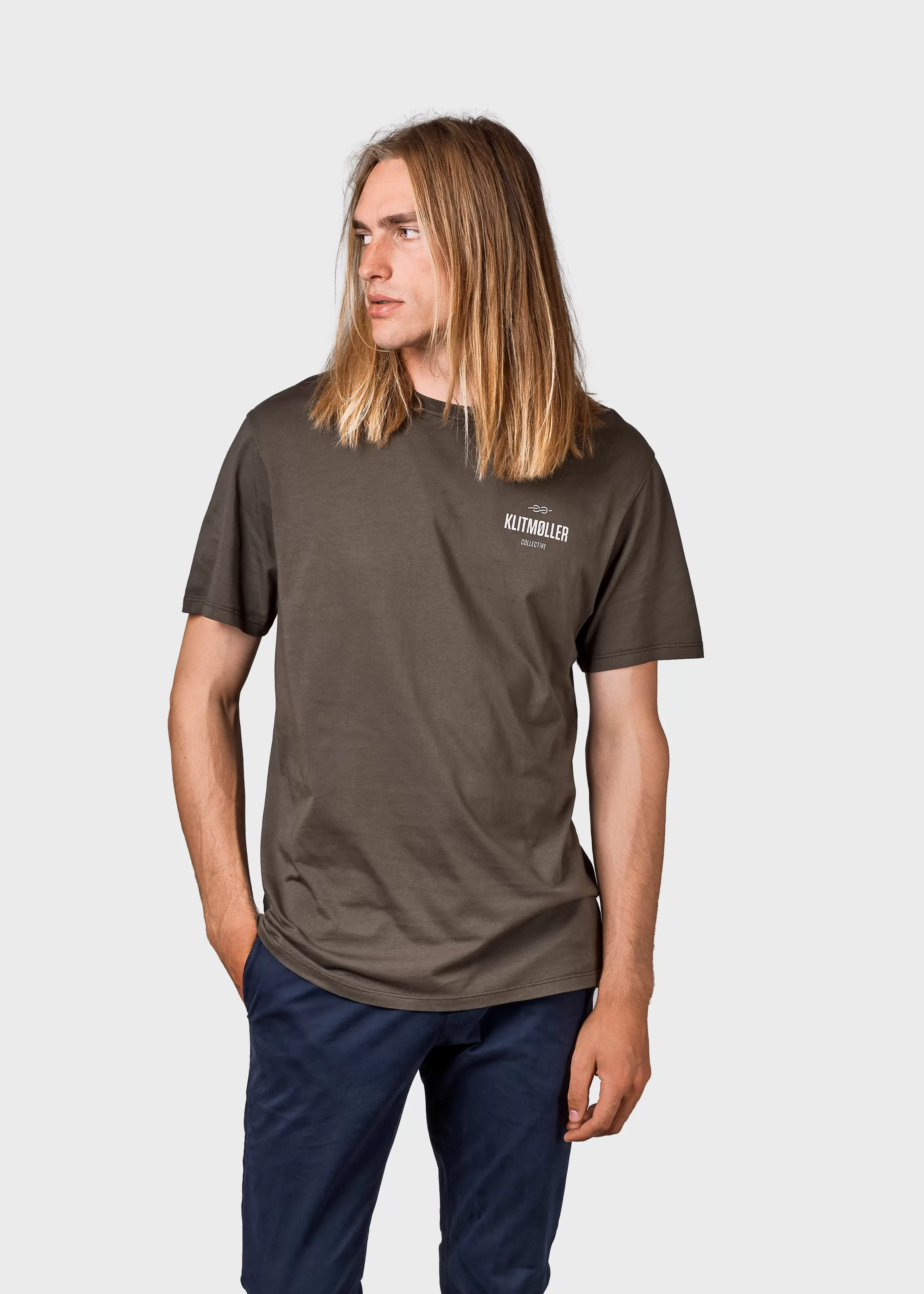 Klitmoller Collective T-shirts*Mens small logo tee - Olive