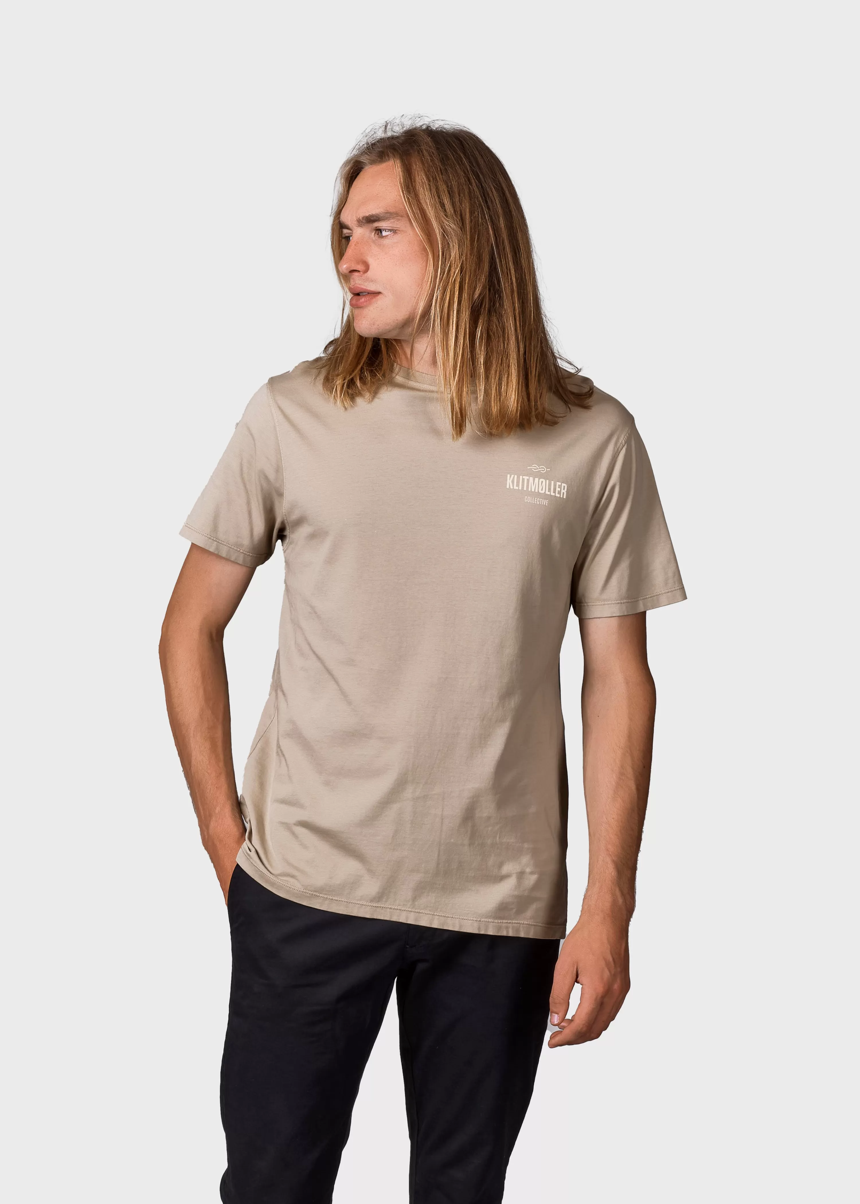 Klitmoller Collective T-shirts*Mens small logo tee - Sand