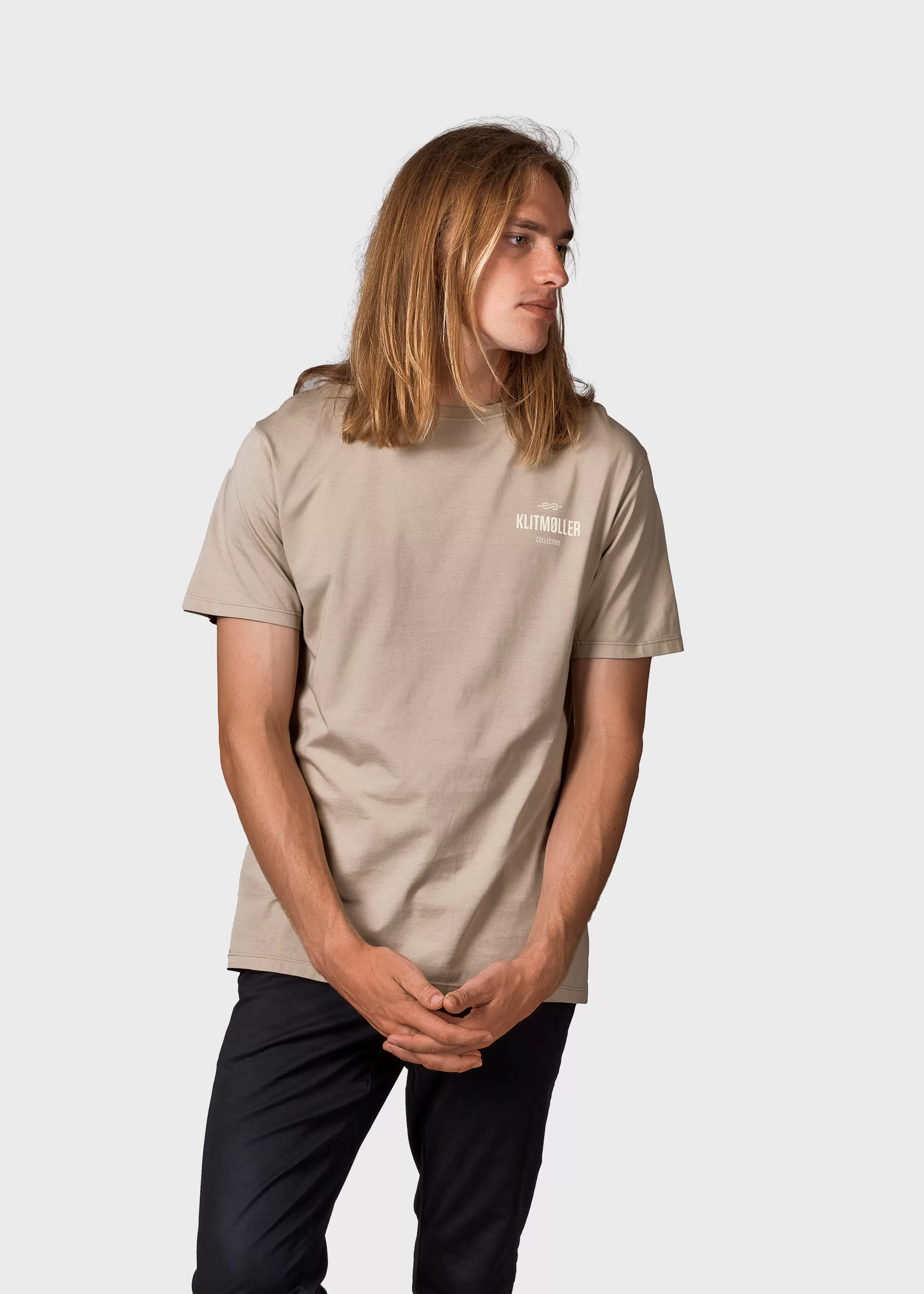 Klitmoller Collective T-shirts*Mens small logo tee - Sand