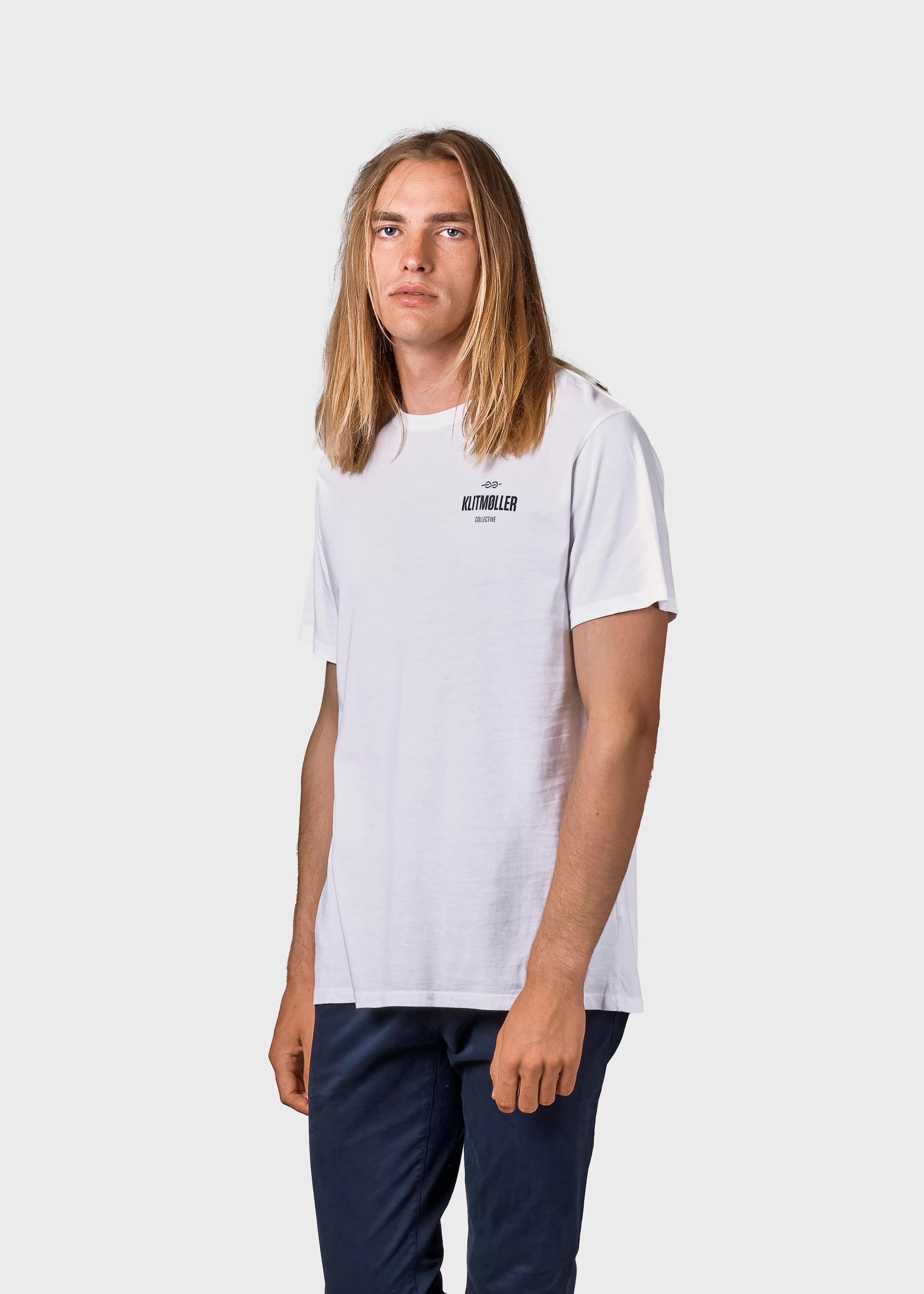 Klitmoller Collective T-shirts*Mens small logo tee - White