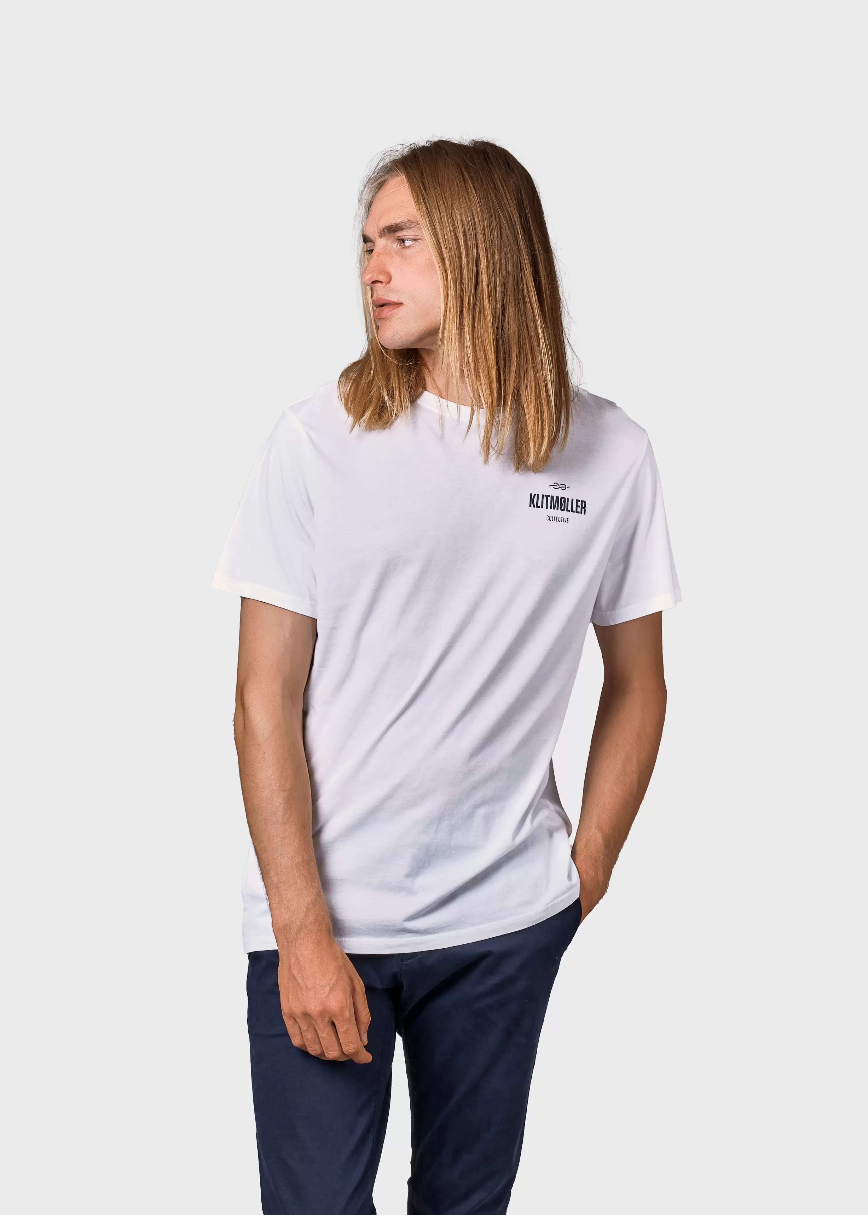 Klitmoller Collective T-shirts*Mens small logo tee - White