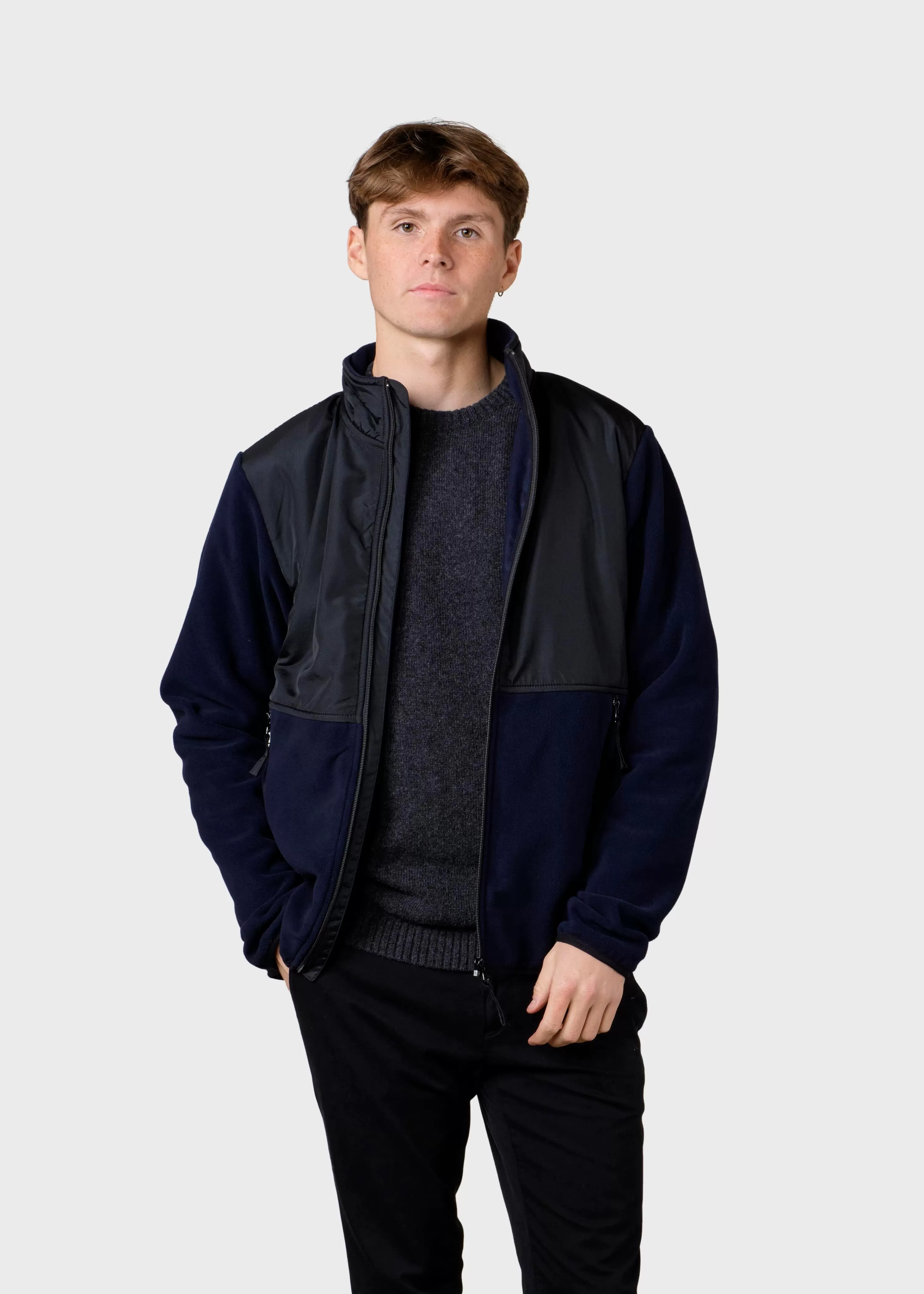 Klitmoller Collective Fleece | Jackets*Midi fleece jacket - Black/navy