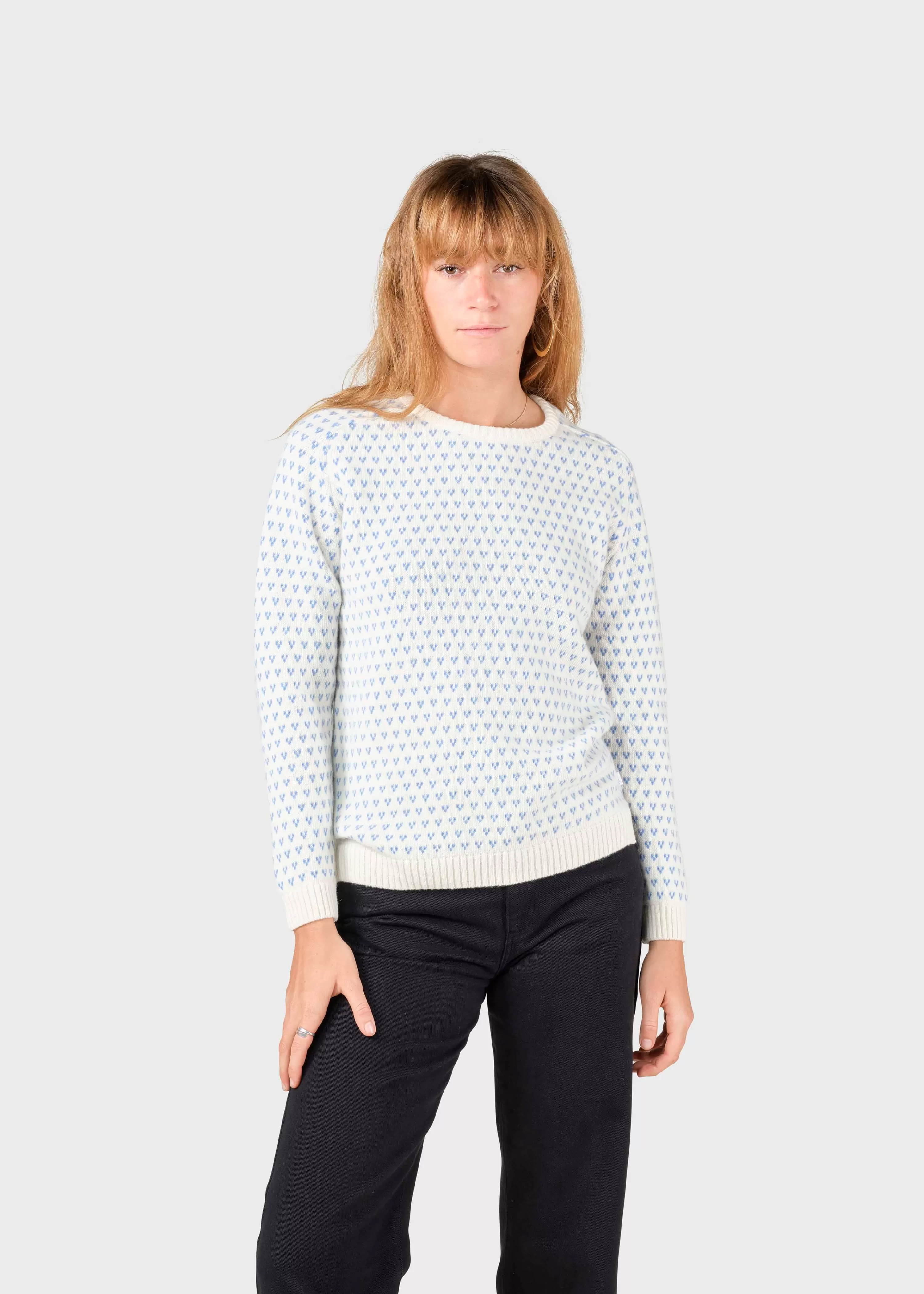 Klitmoller Collective Knitwear | Brushed Merino wool*Mika Knit - Cream/light blue