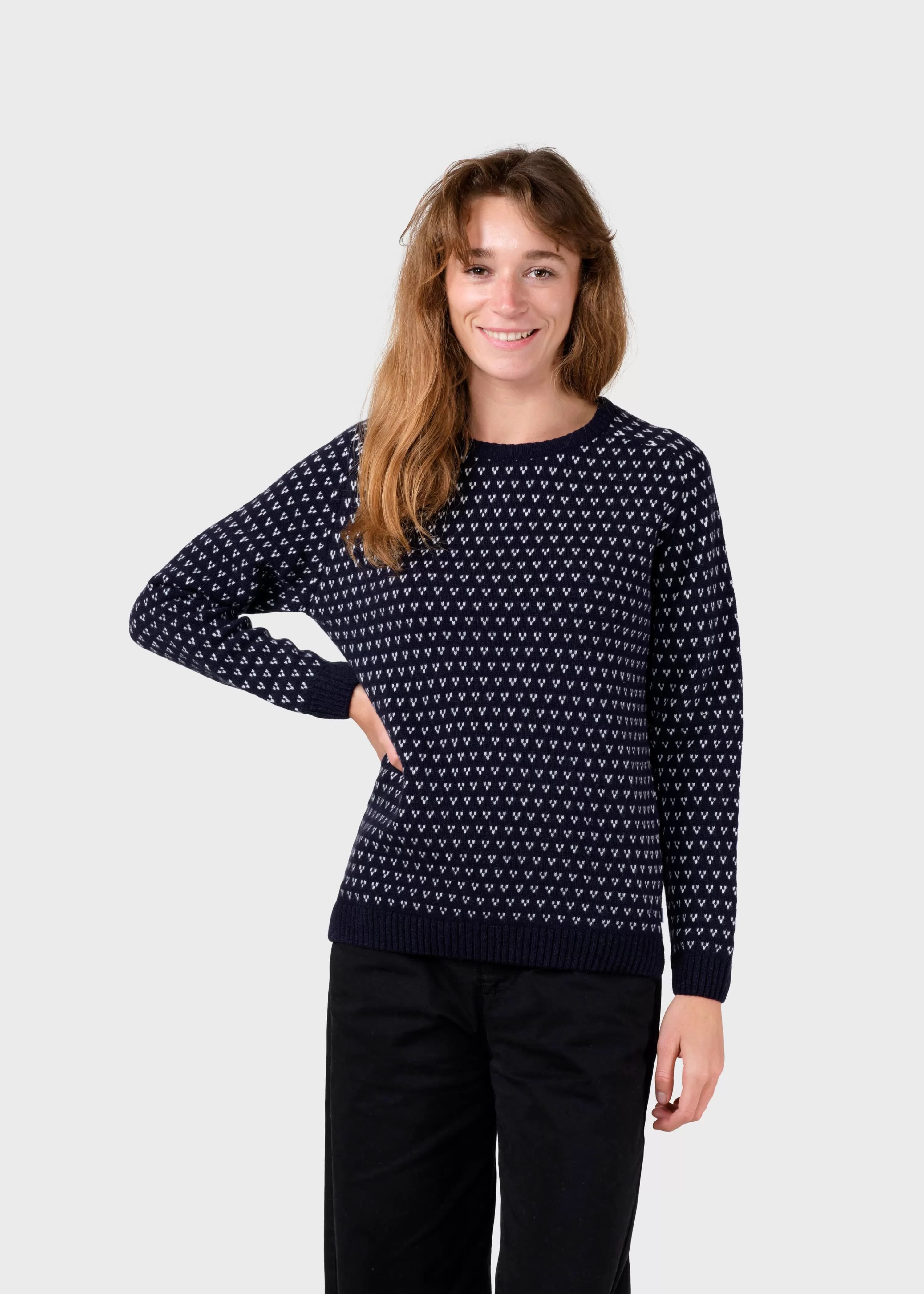 Klitmoller Collective Knitwear | Brushed Merino wool*Mika Knit - Navy/cream