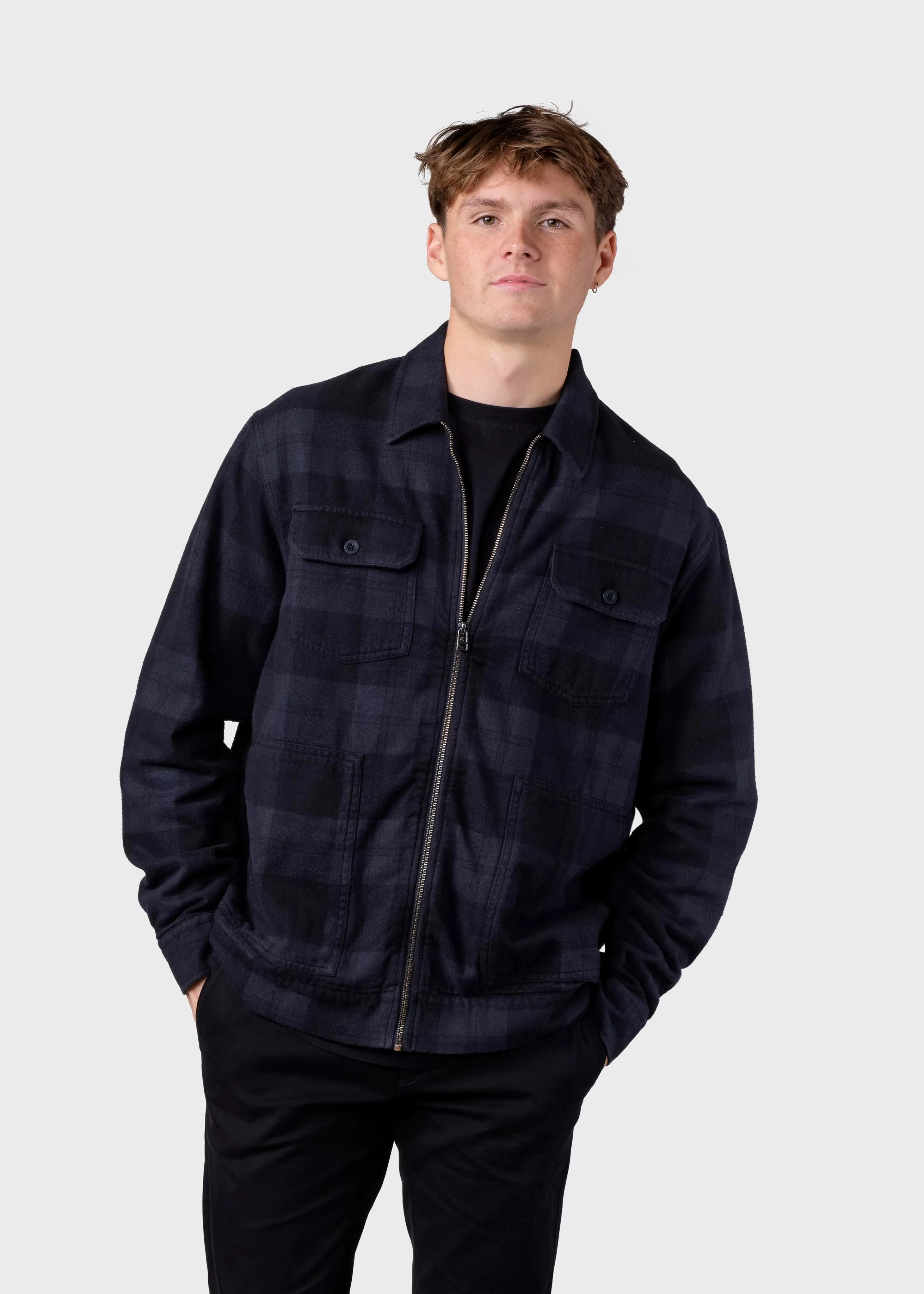 Klitmoller Collective Jackets*Niklas check overshirt - Navy/black