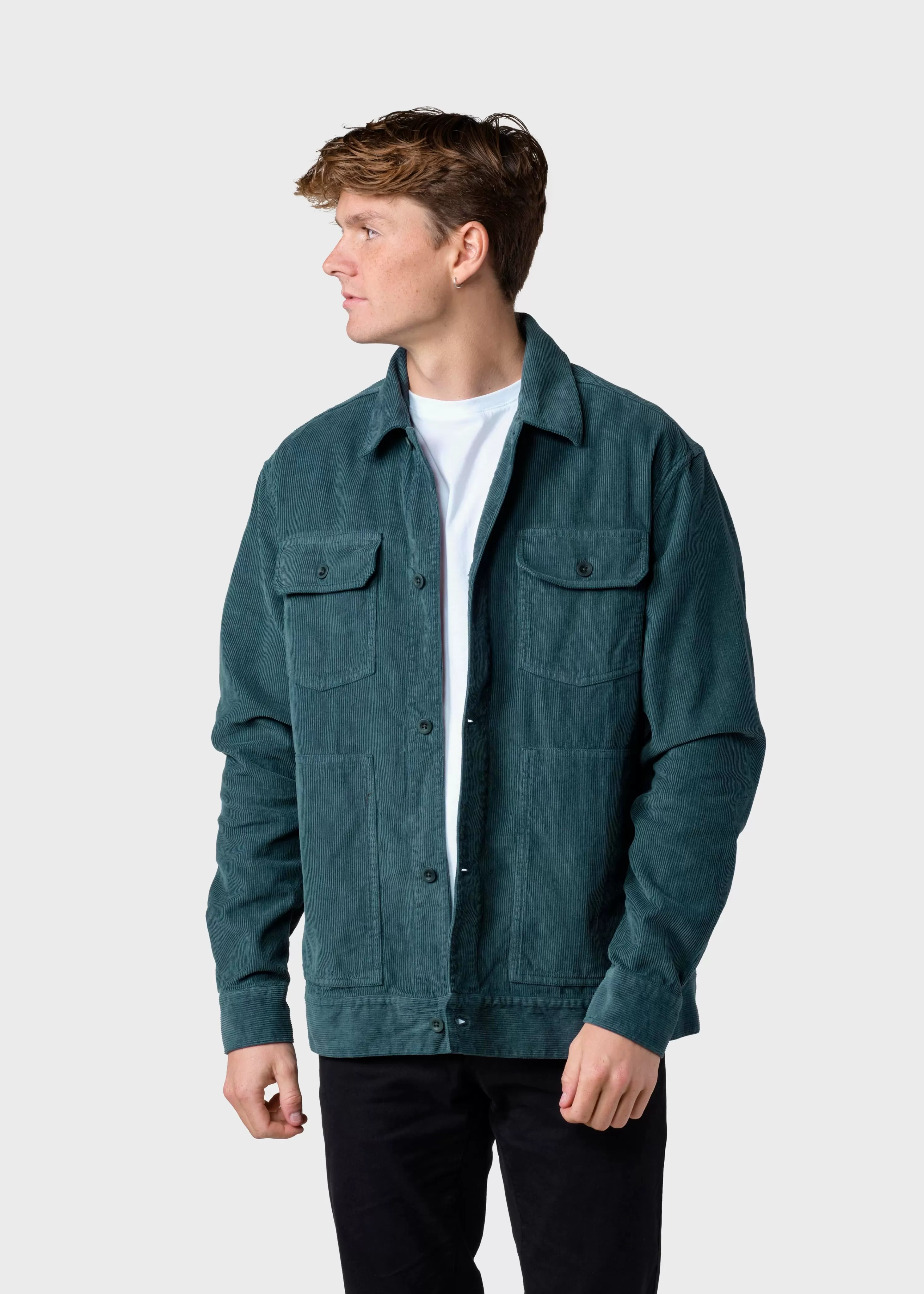 Klitmoller Collective Jackets*Niklas corduroy overshirt - Moss Green