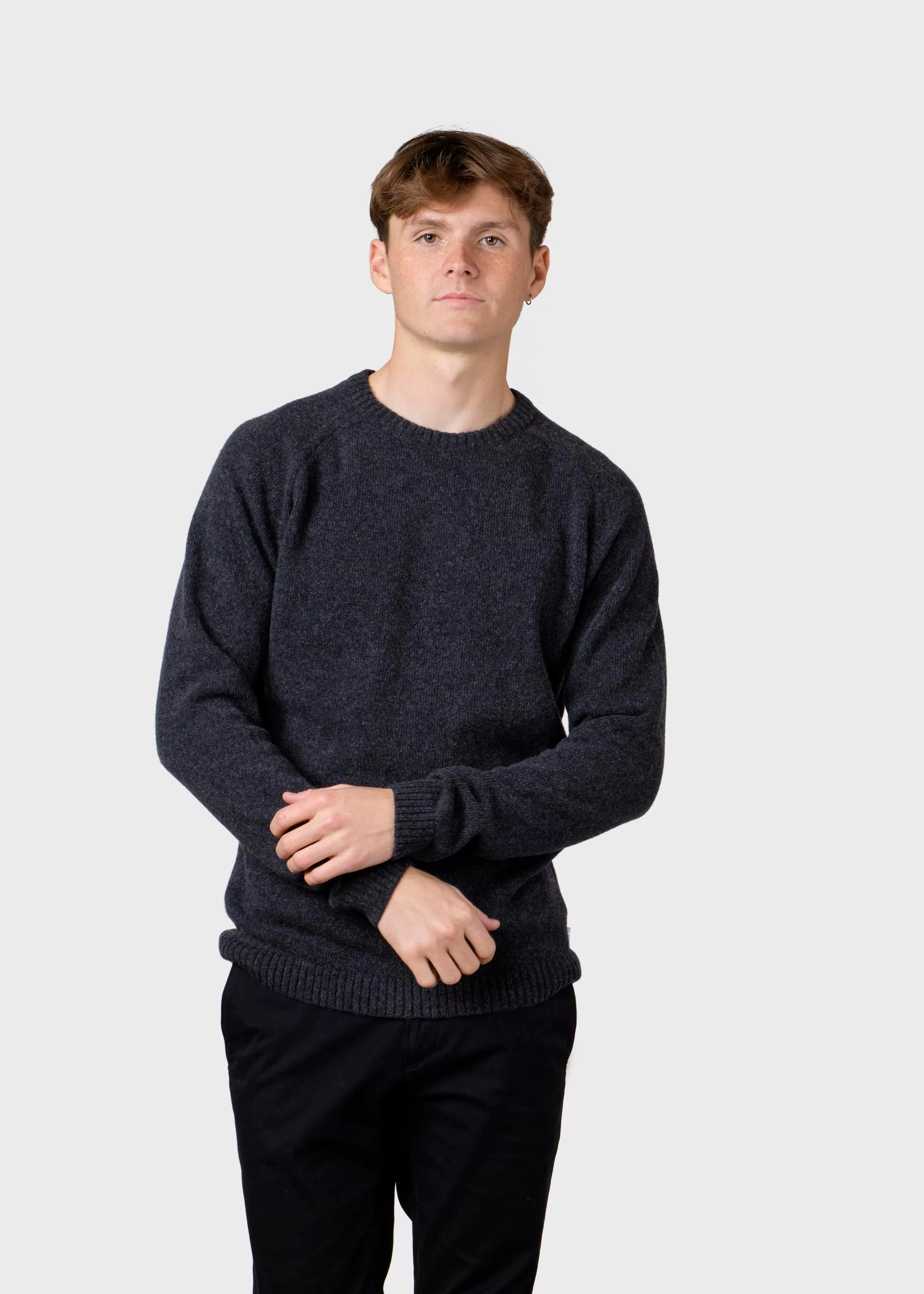 Klitmoller Collective Brushed Merino wool*Ole knit - Anthracite