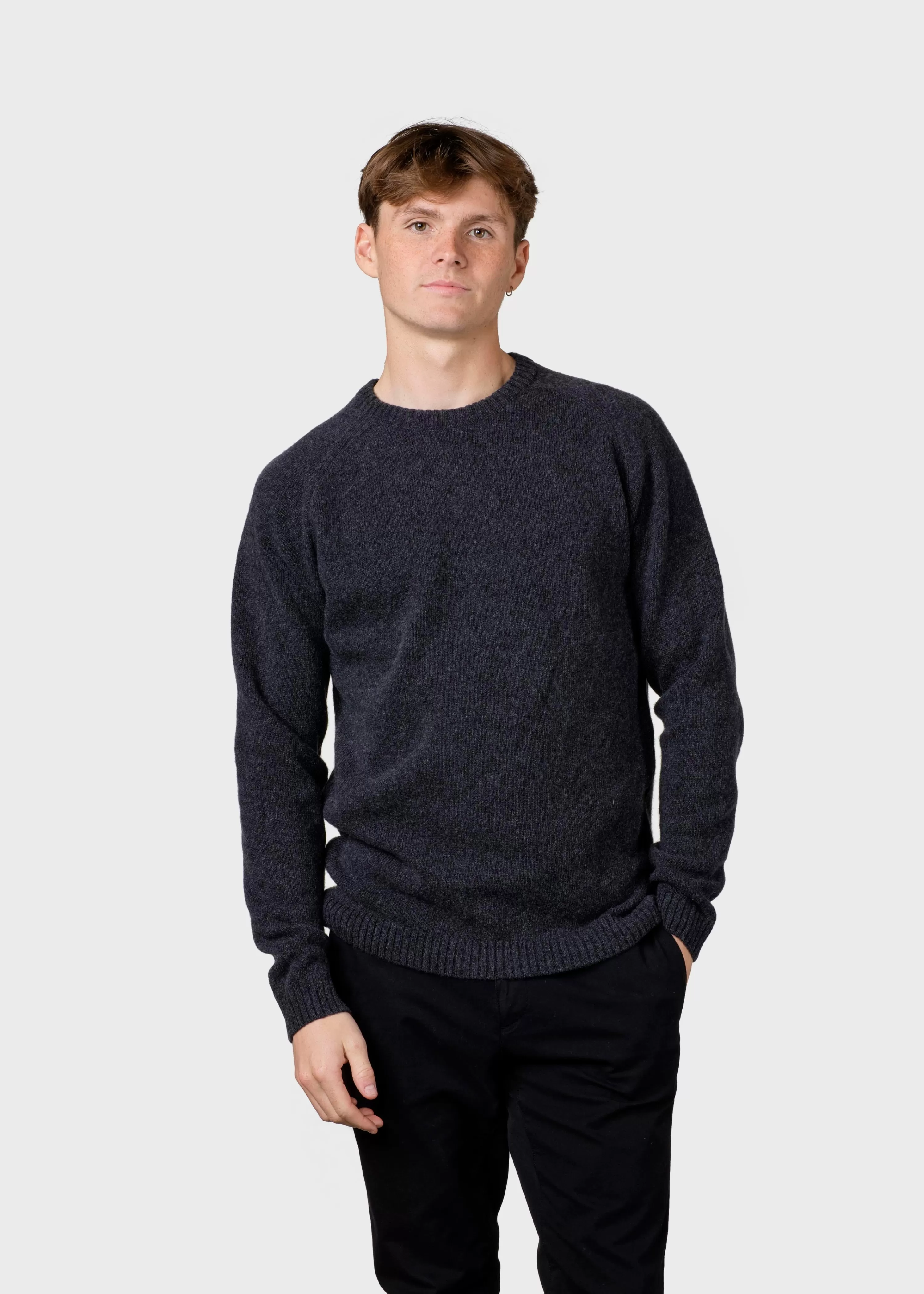 Klitmoller Collective Brushed Merino wool*Ole knit - Anthracite