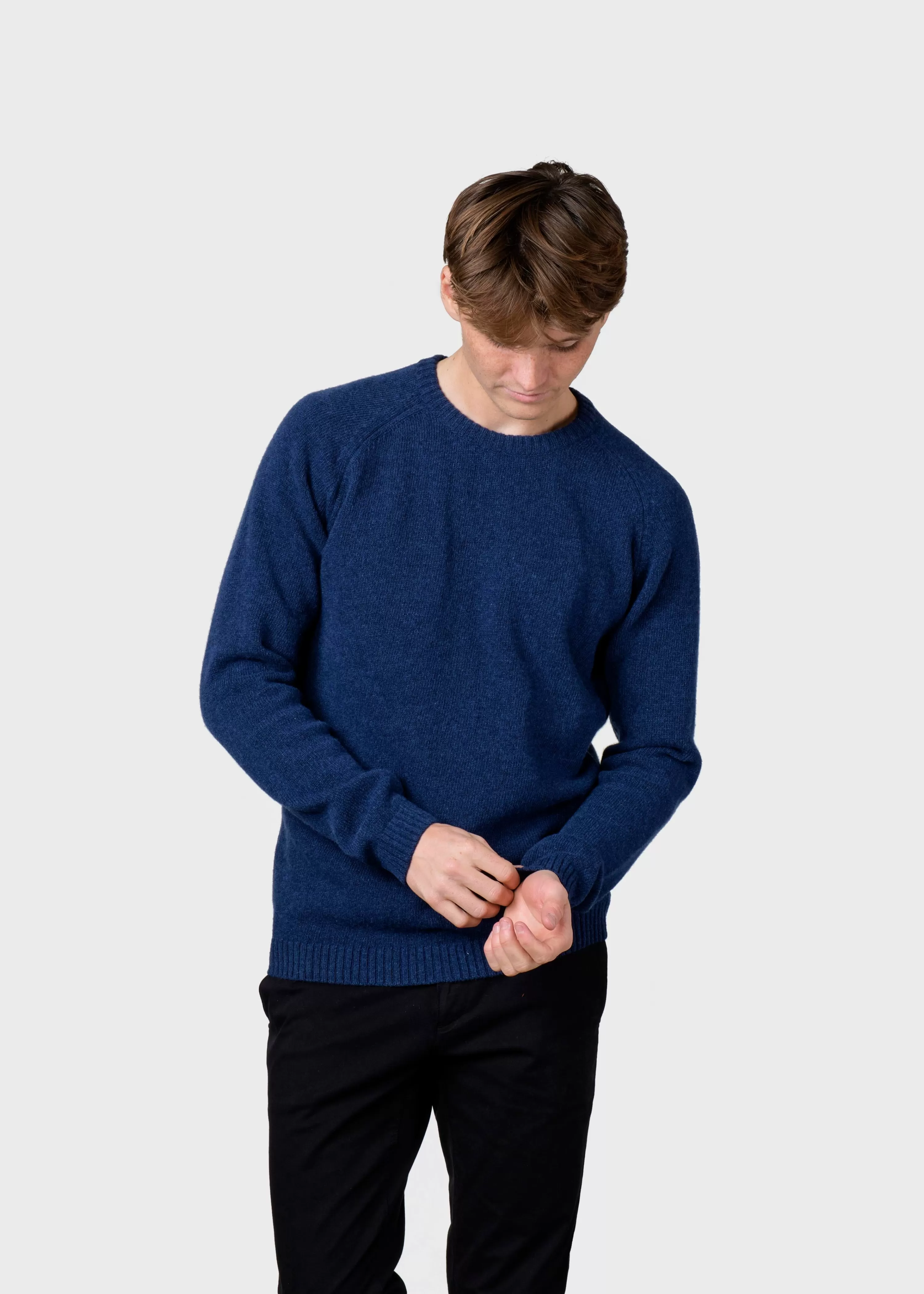 Klitmoller Collective Brushed Merino wool*Ole knit - Deep blue