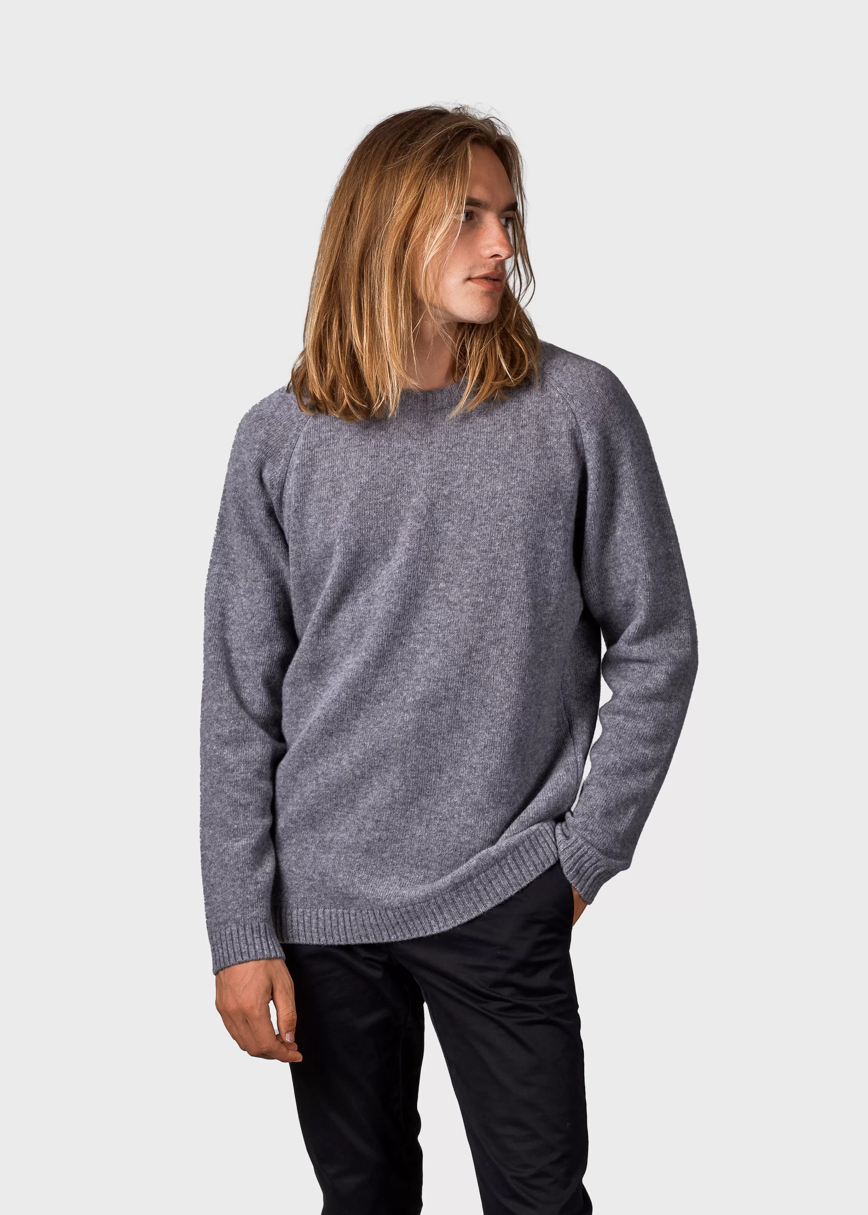 Klitmoller Collective Brushed Merino wool*Ole knit - Light grey