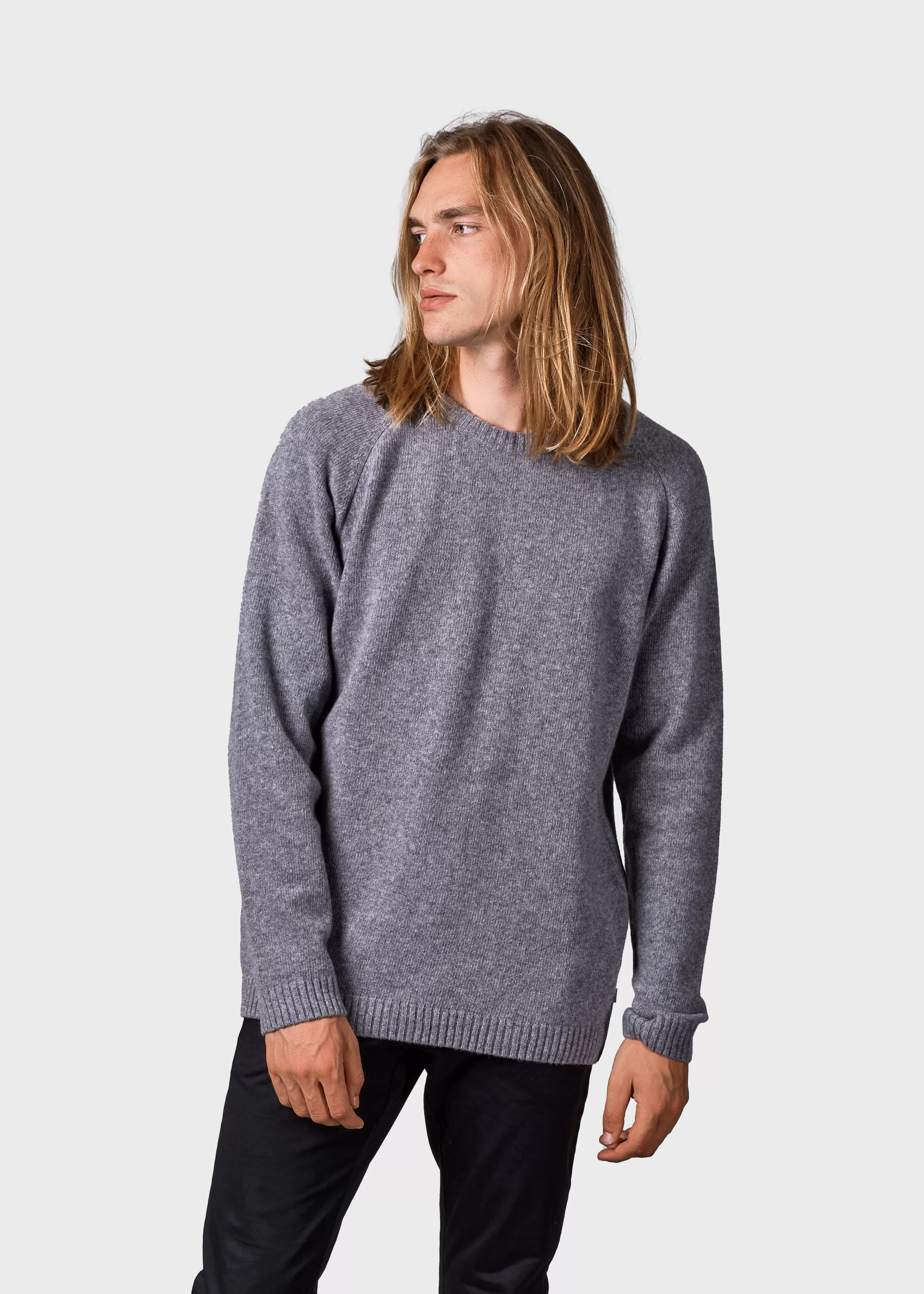 Klitmoller Collective Brushed Merino wool*Ole knit - Light grey